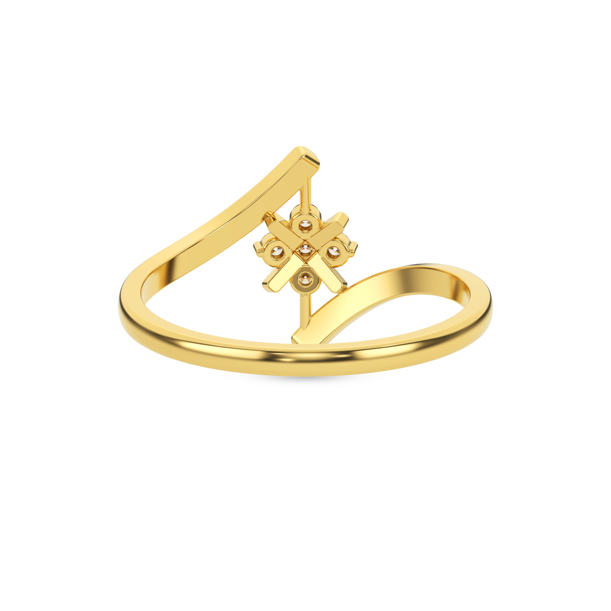 14 Kt Yellow Gold Diamond Ring