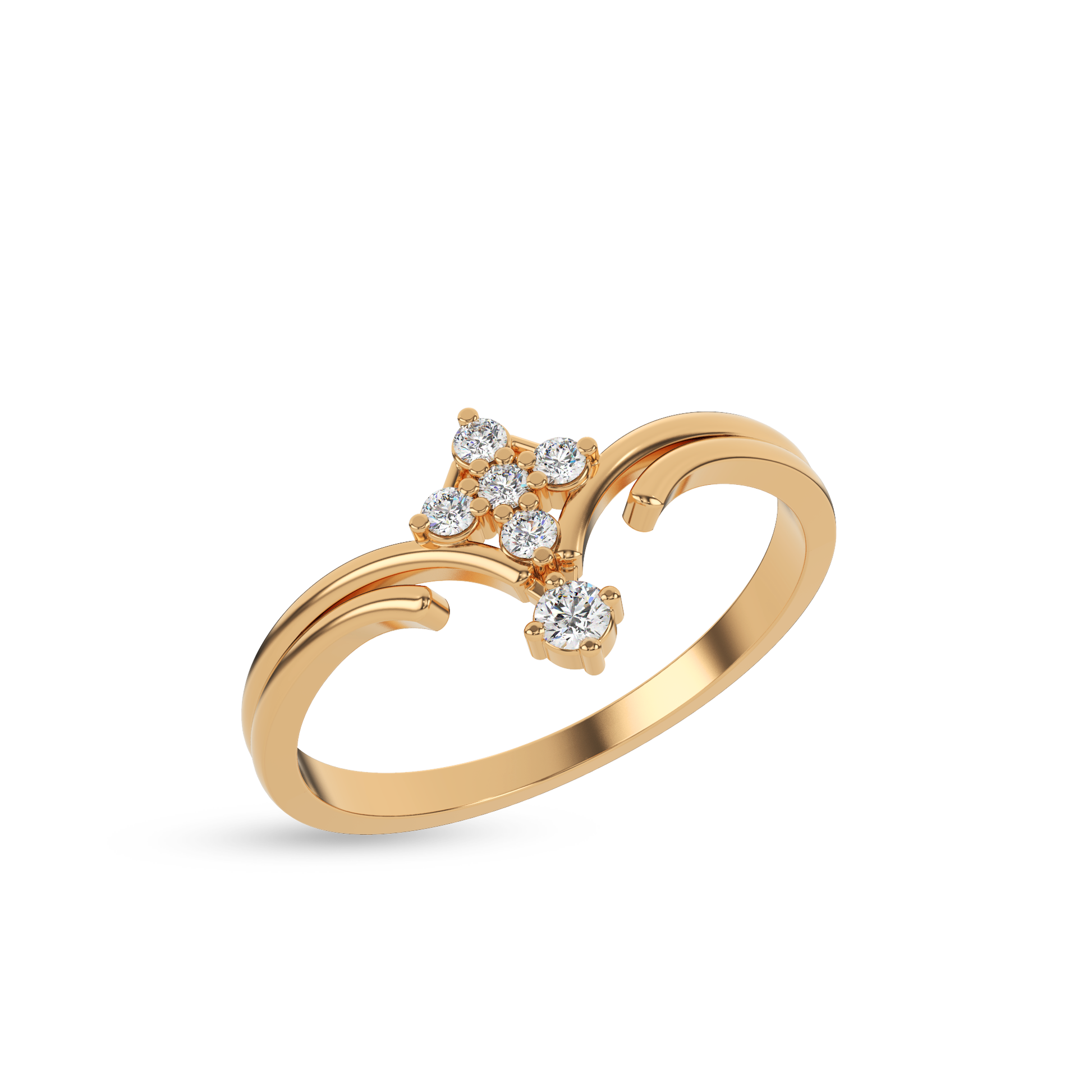 14 Kt Yellow Gold Diamond Ring