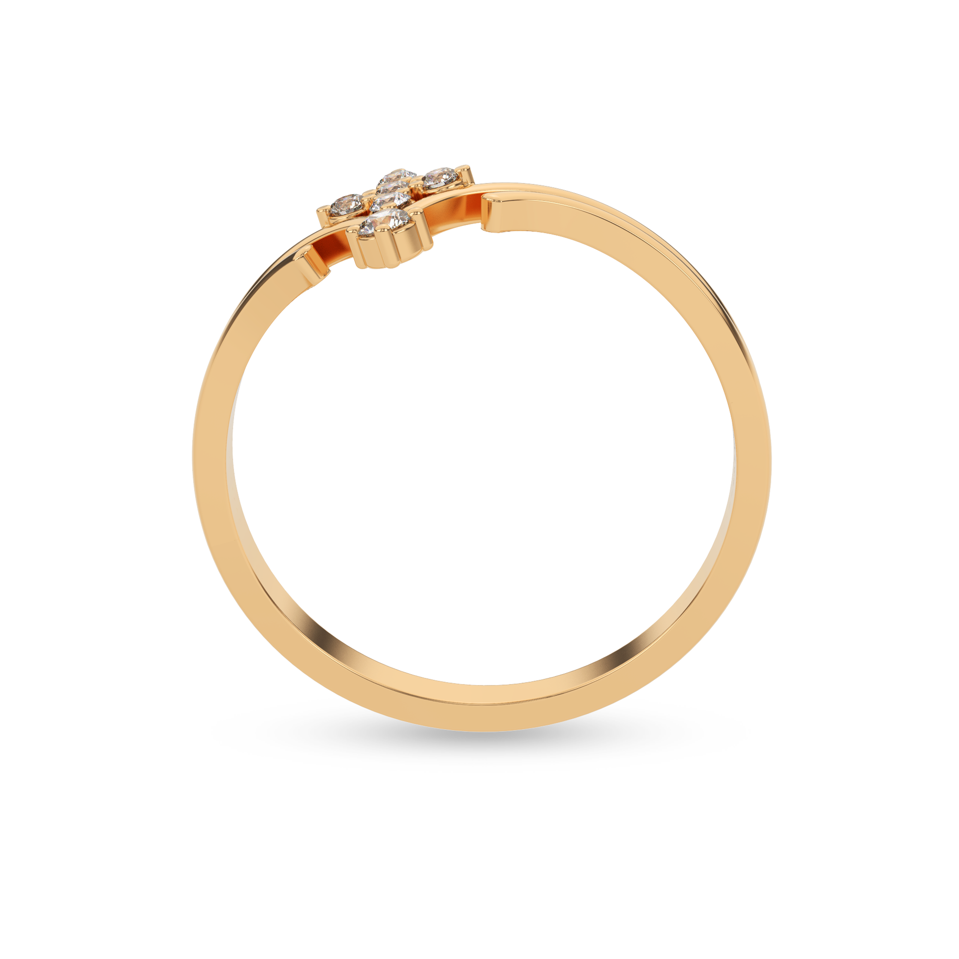 14 Kt Yellow Gold Diamond Ring