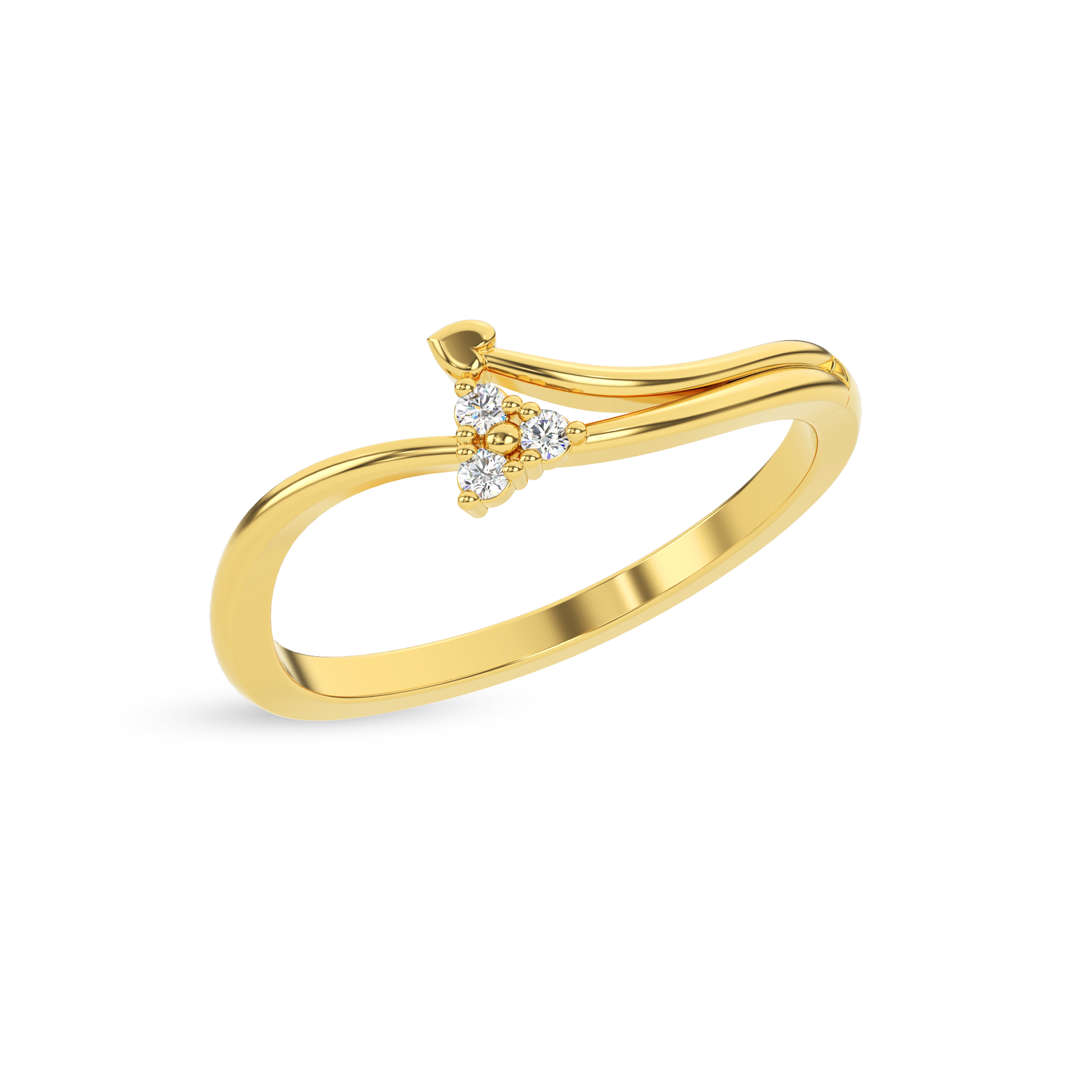 14 Kt Yellow Gold Diamond Ring