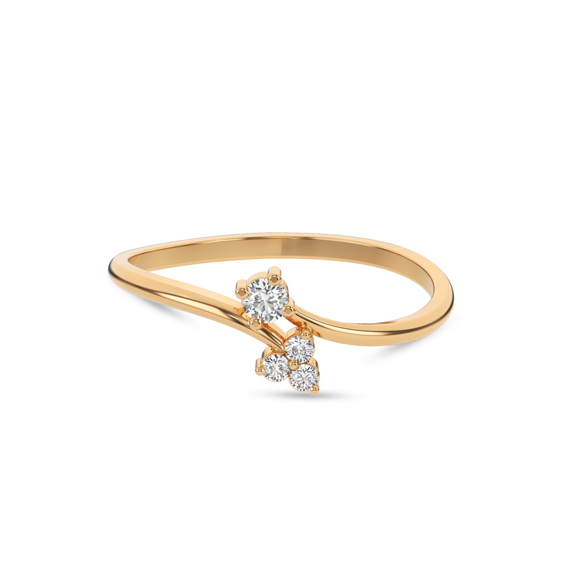 14 Kt Yellow Gold Diamond Ring