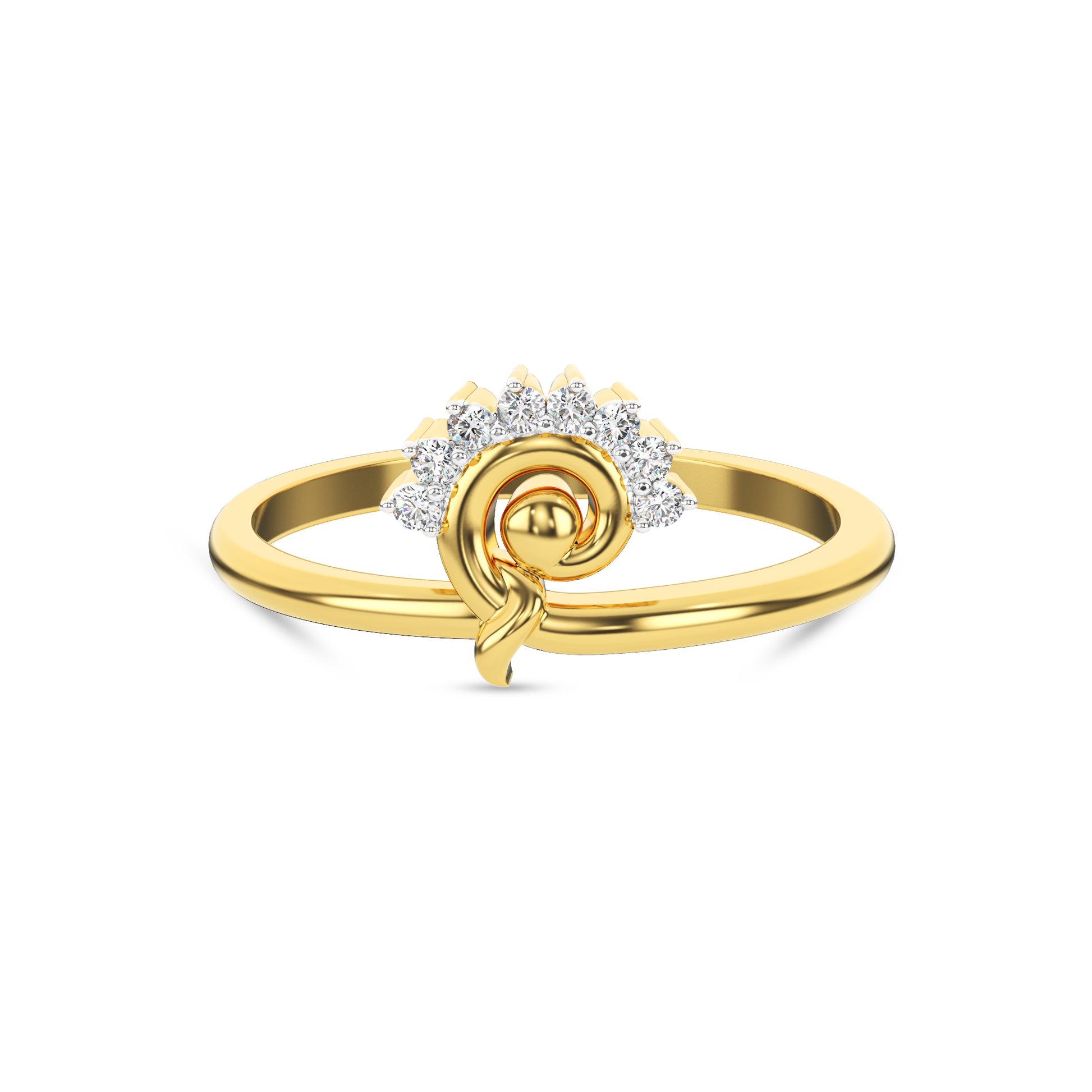 14 Kt Yellow Gold Diamond Ring