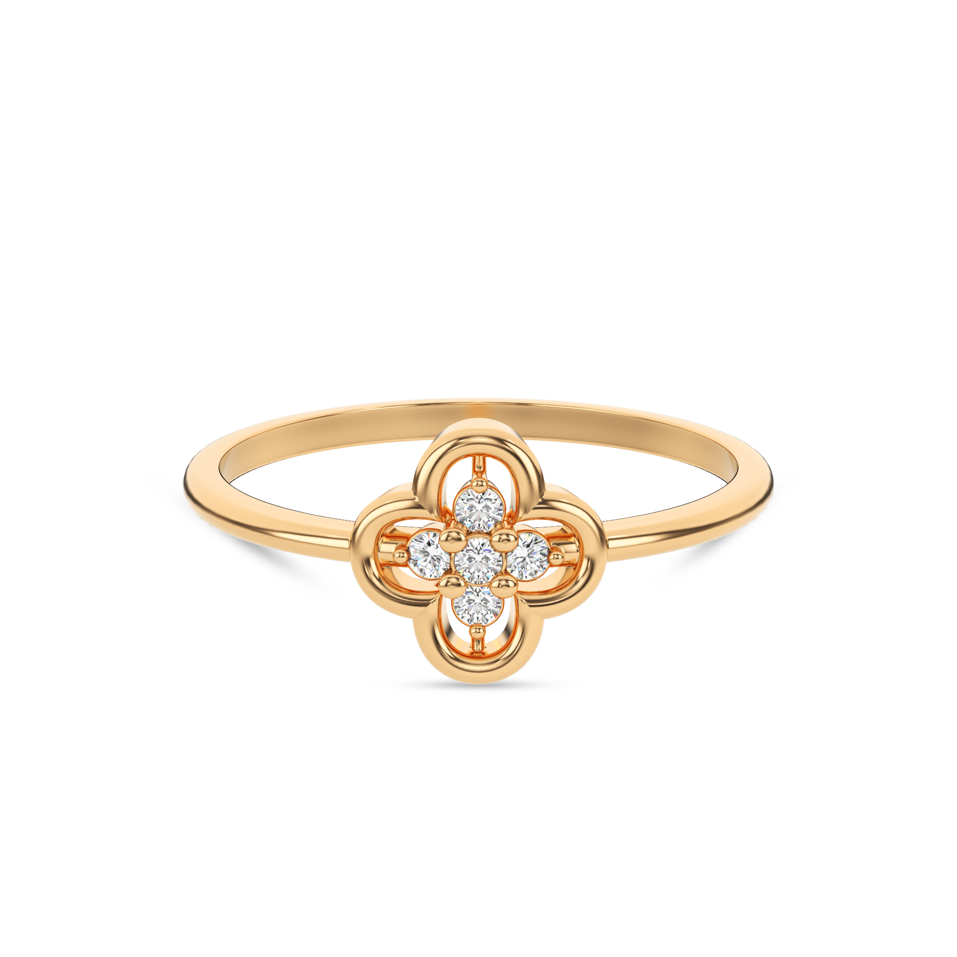 14 Kt Yellow Gold Diamond Ring