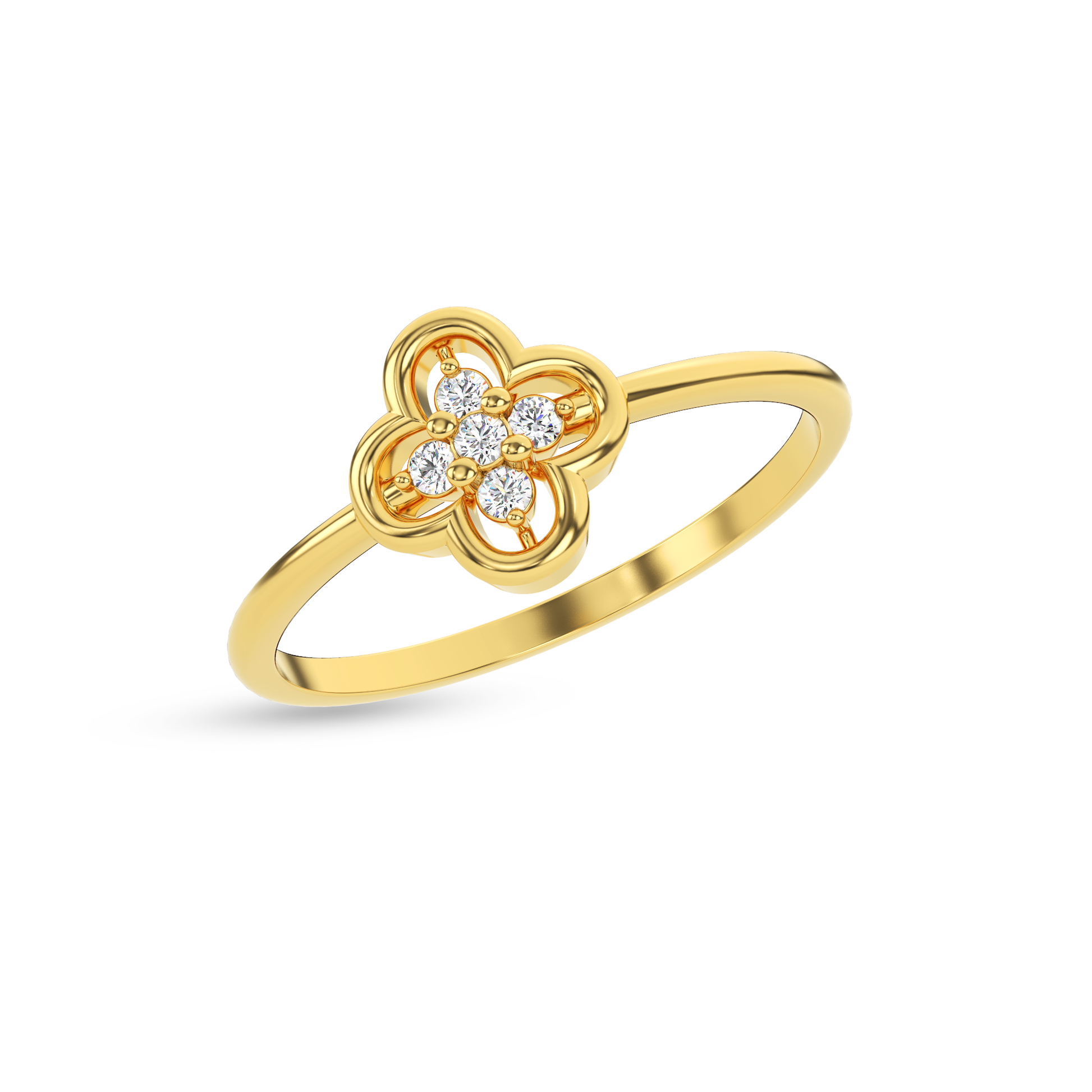 14 Kt Yellow Gold Diamond Ring