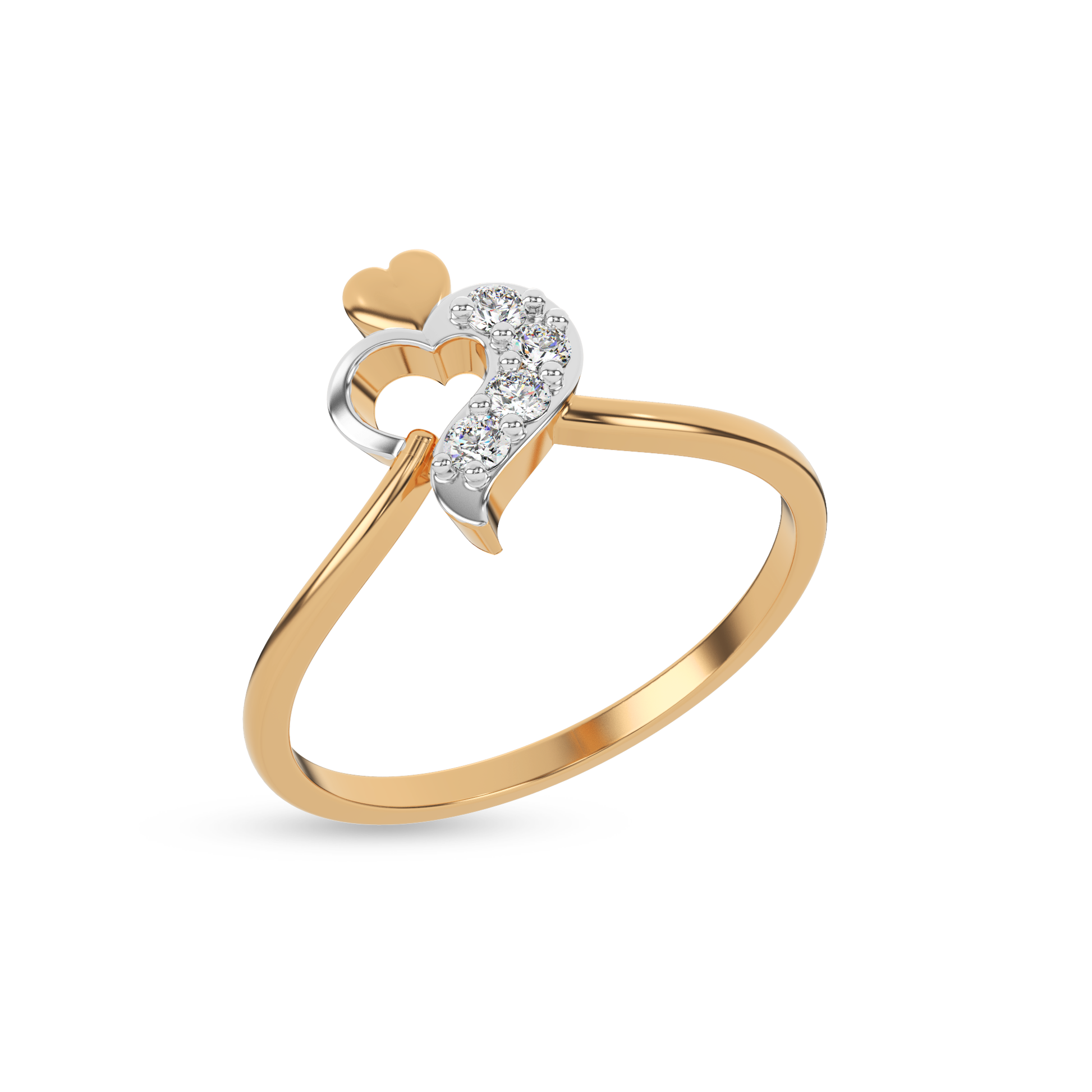 14 Kt Yellow Gold Diamond Ring