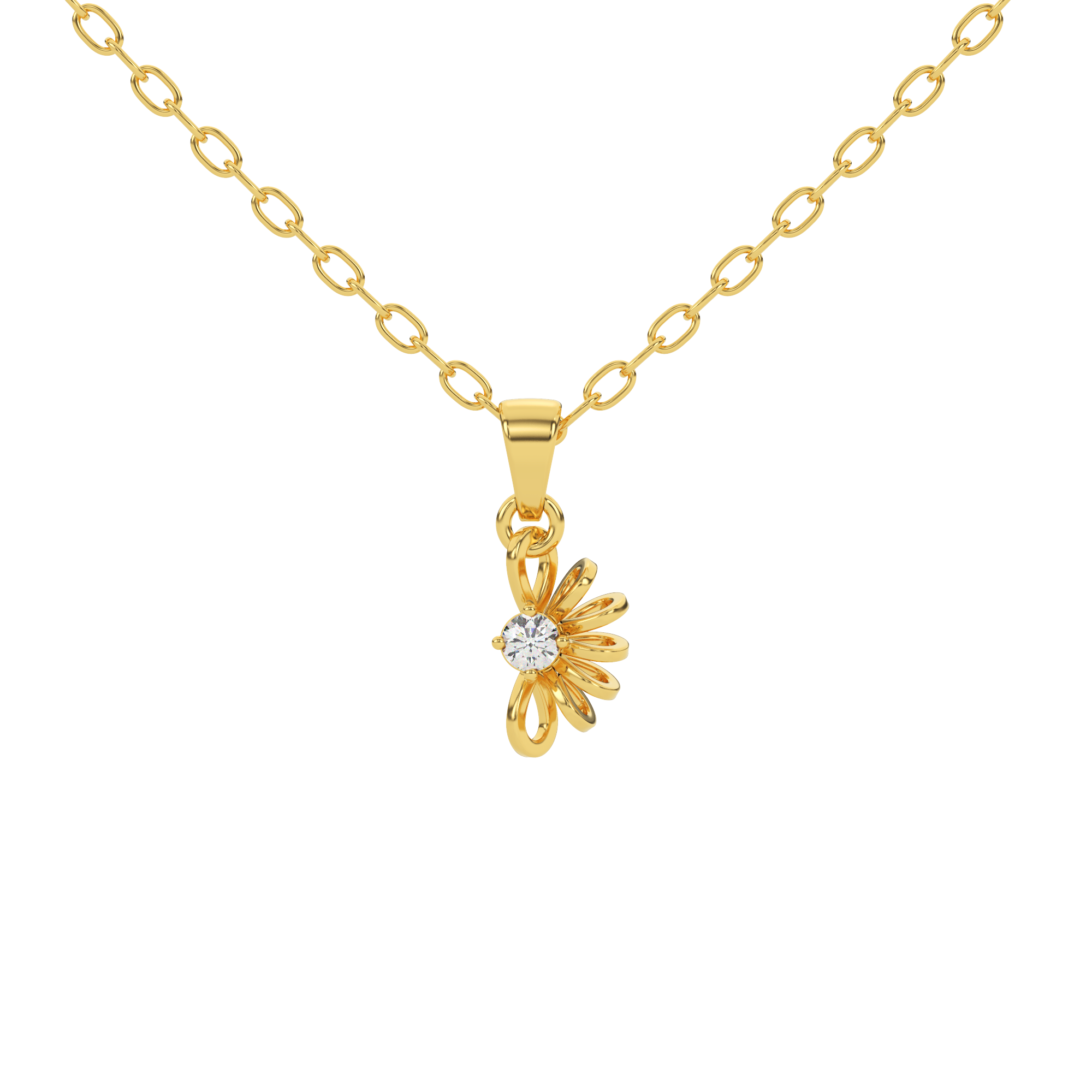 Golden Harmony Natural Diamond Pendant