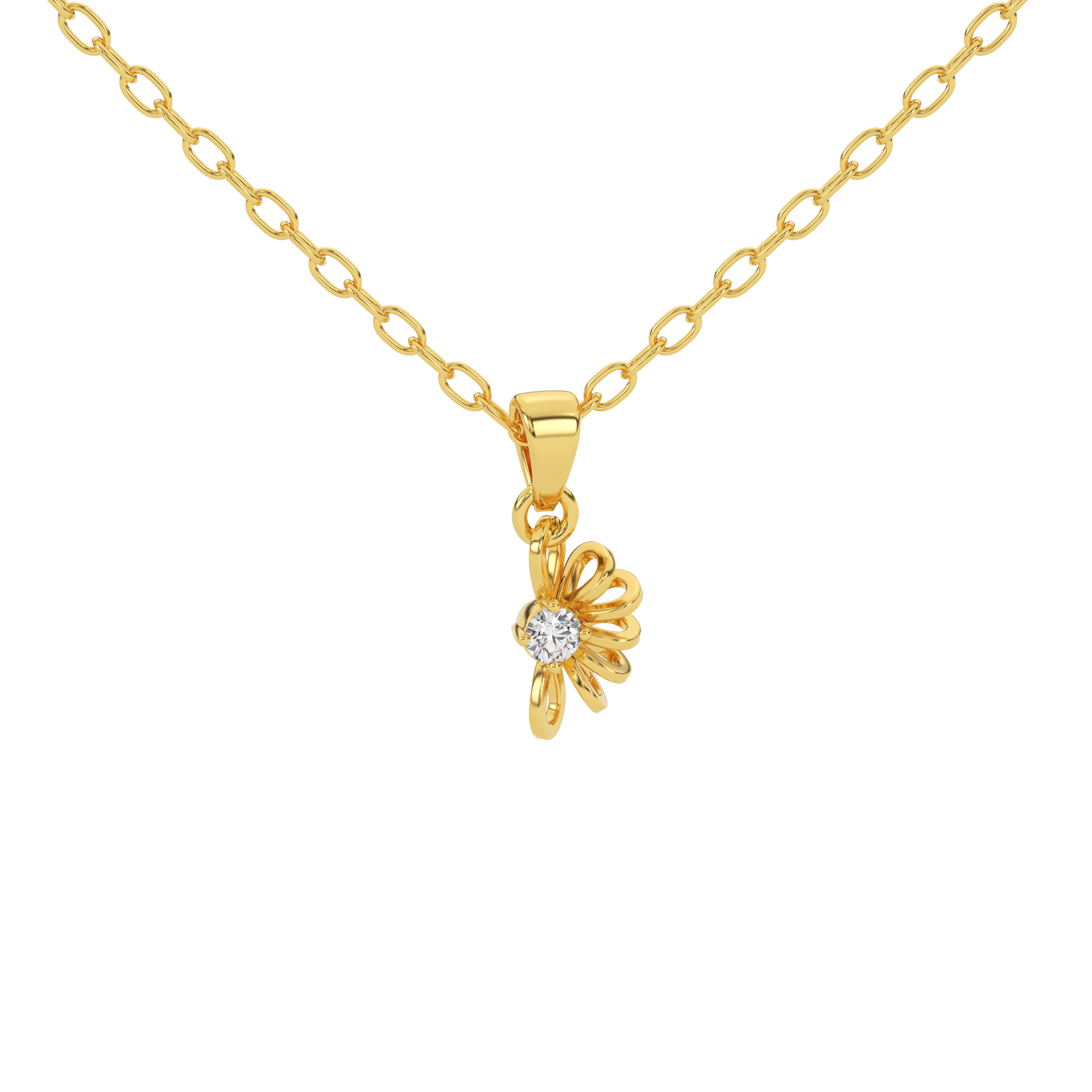 Golden Harmony Natural Diamond Pendant