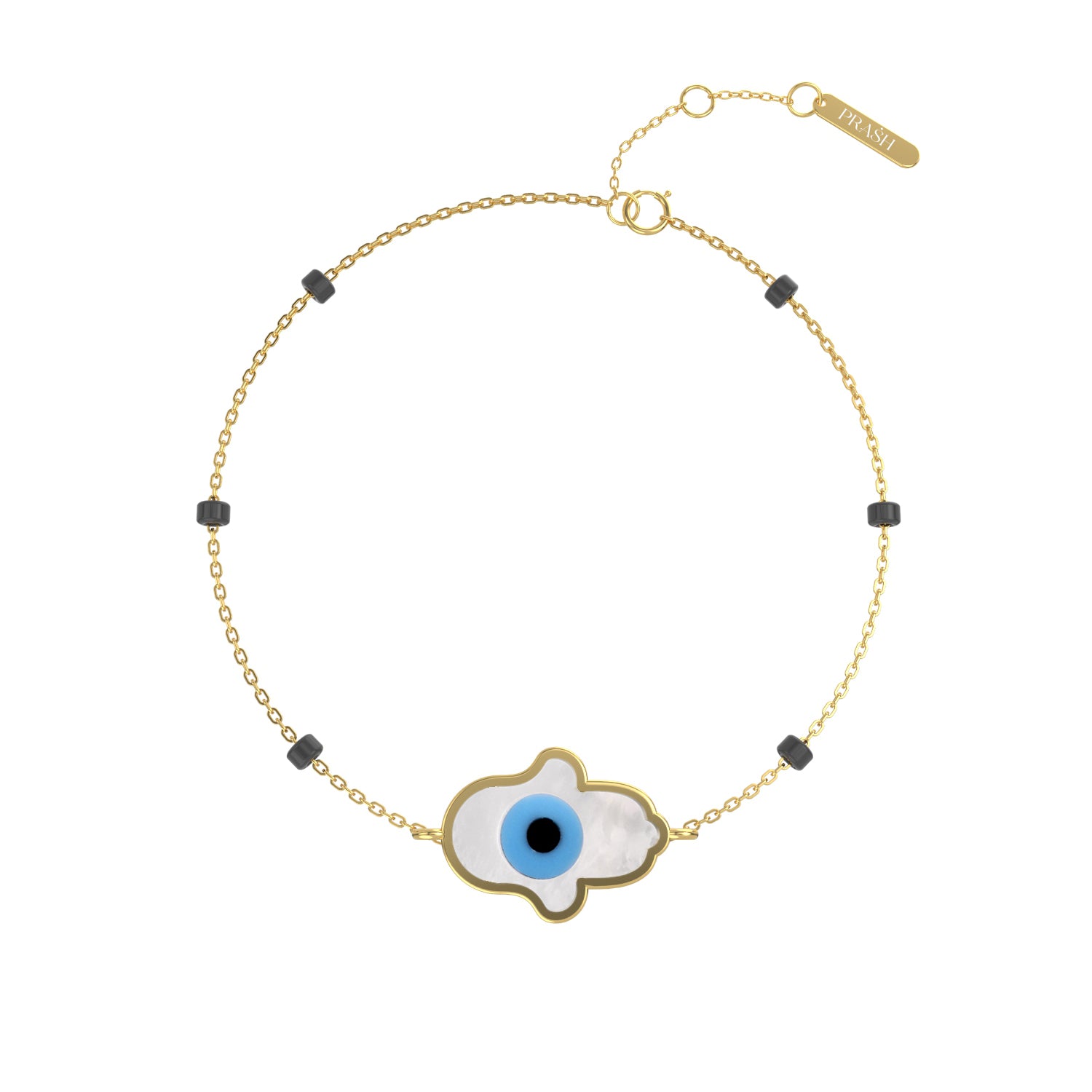 Ahimsa Hand Evil Eye Bracelet With Beads