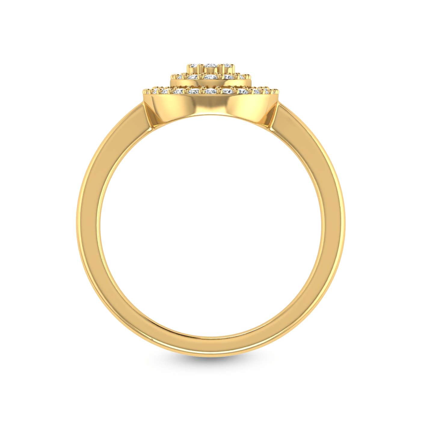 14 Kt Yellow Gold Diamond Ring