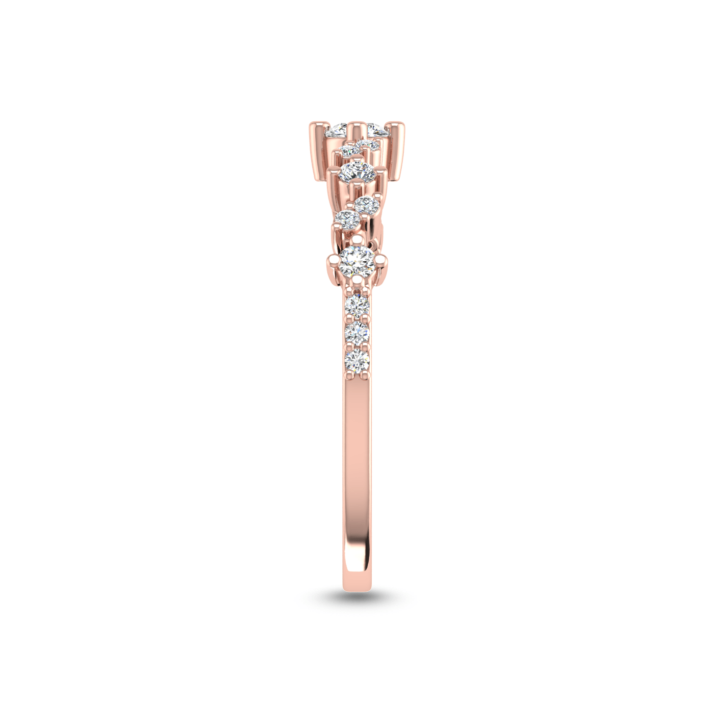 14 Kt Rose Gold Diamond Ring