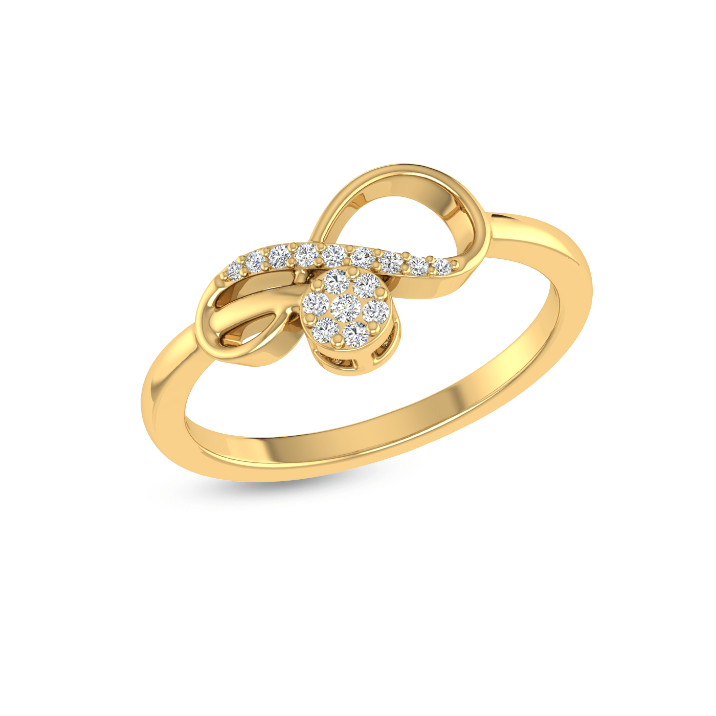 14 Kt Yellow Gold Diamond Ring