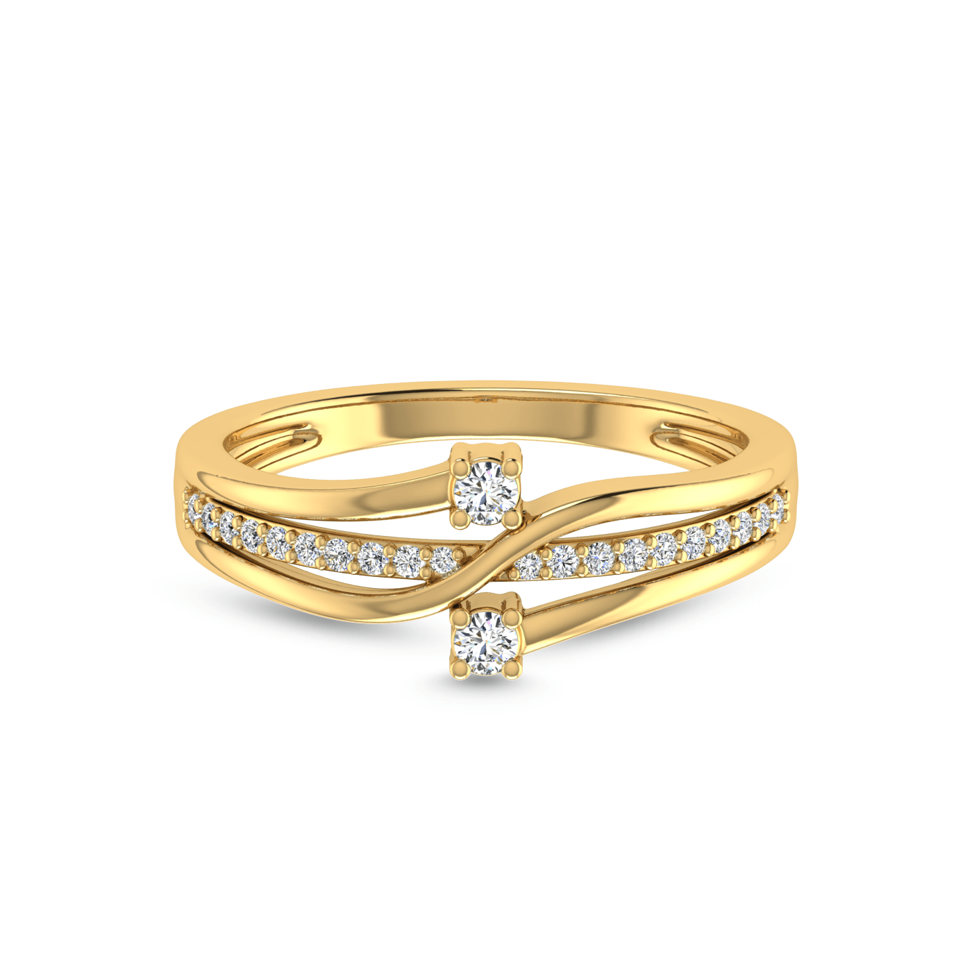 14 Kt Yellow Gold Diamond Ring