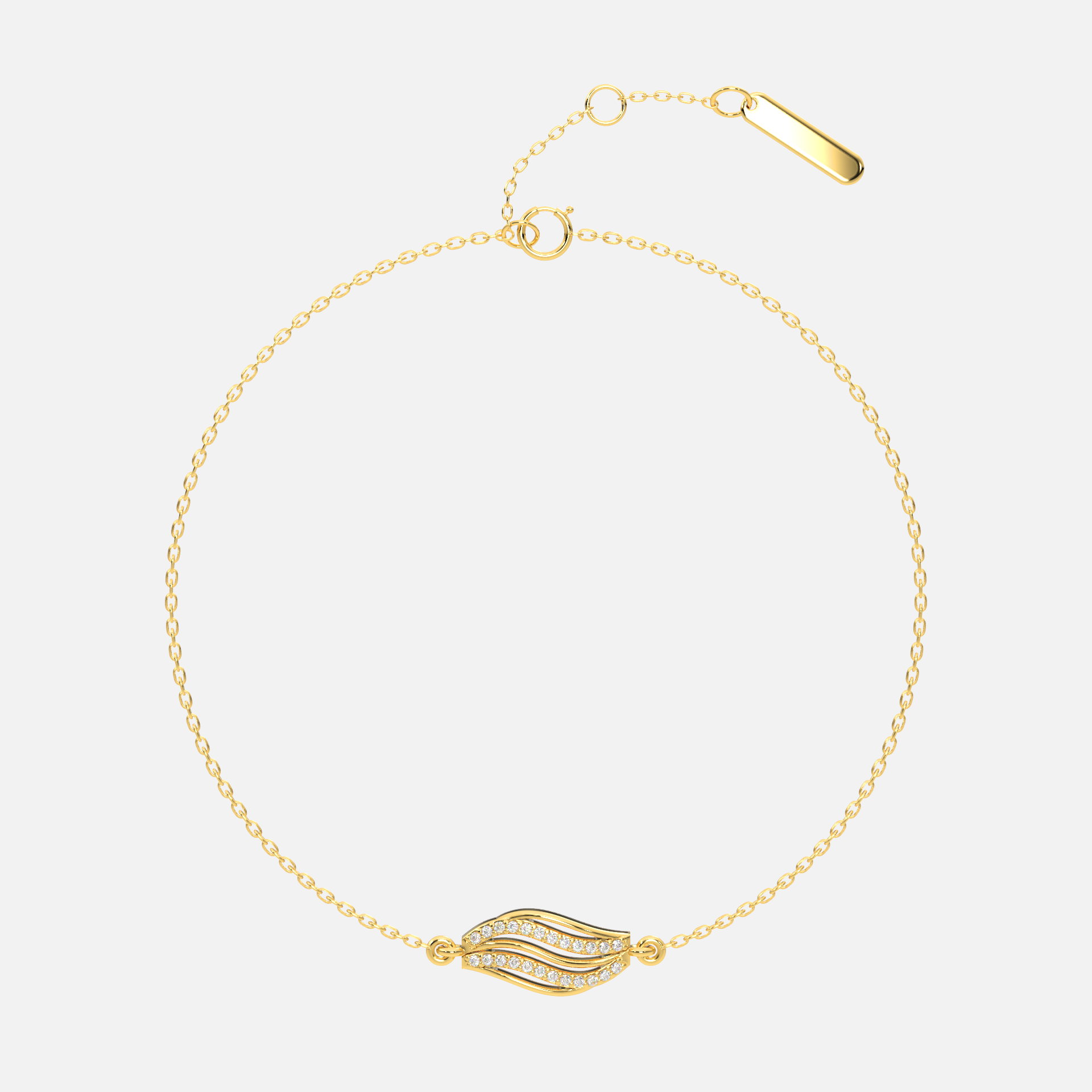 14 Kt Yellow Gold Diamond Bracelets