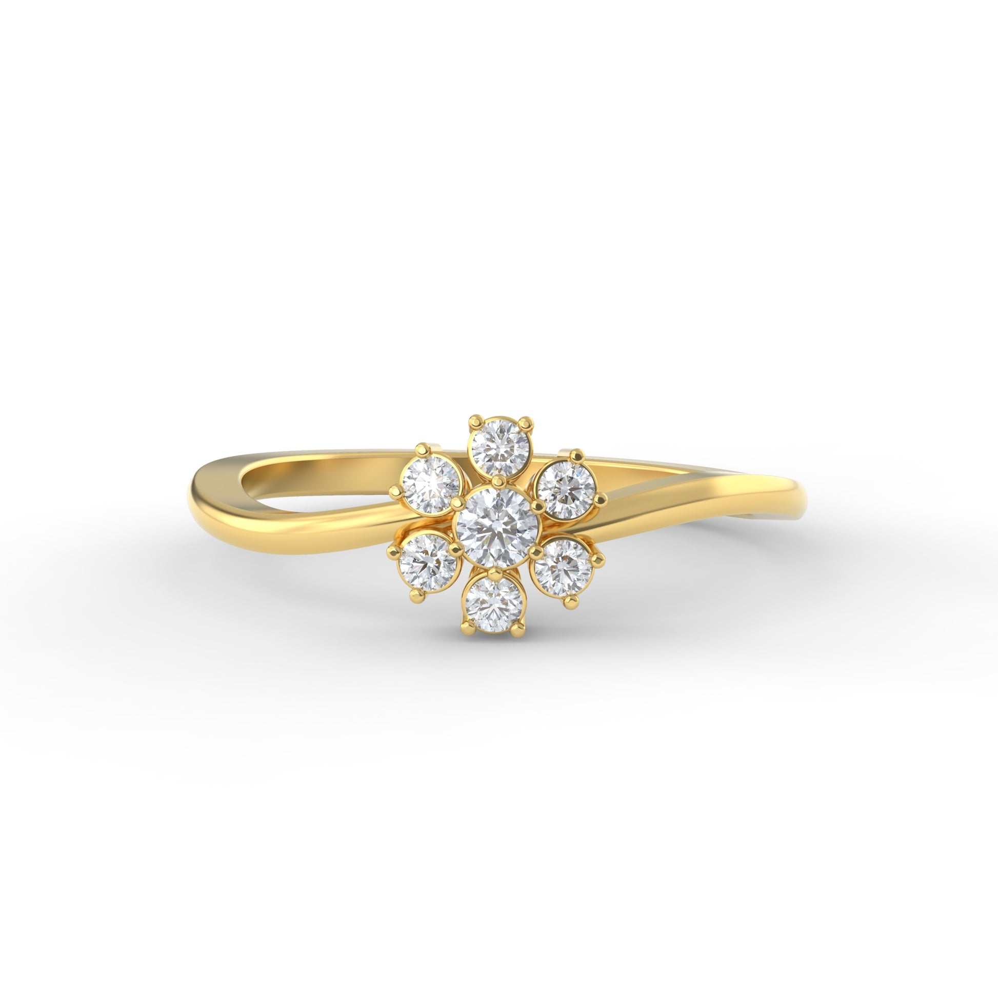 14 Kt Yellow Gold Diamond Ring