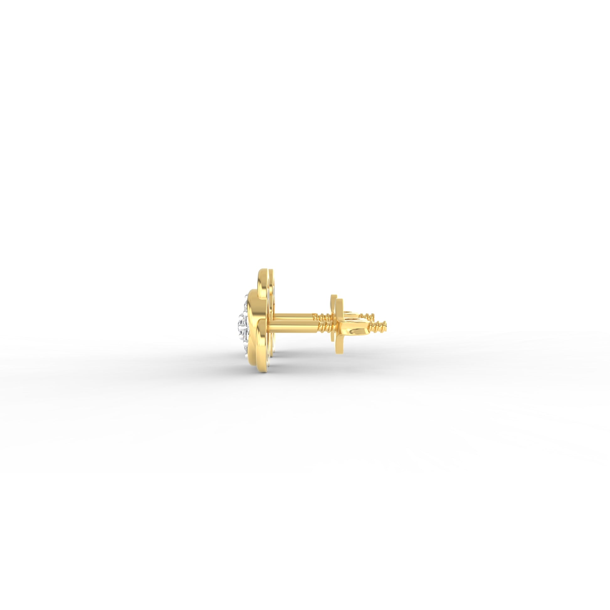 14 Kt Yellow Gold Diamond Earring