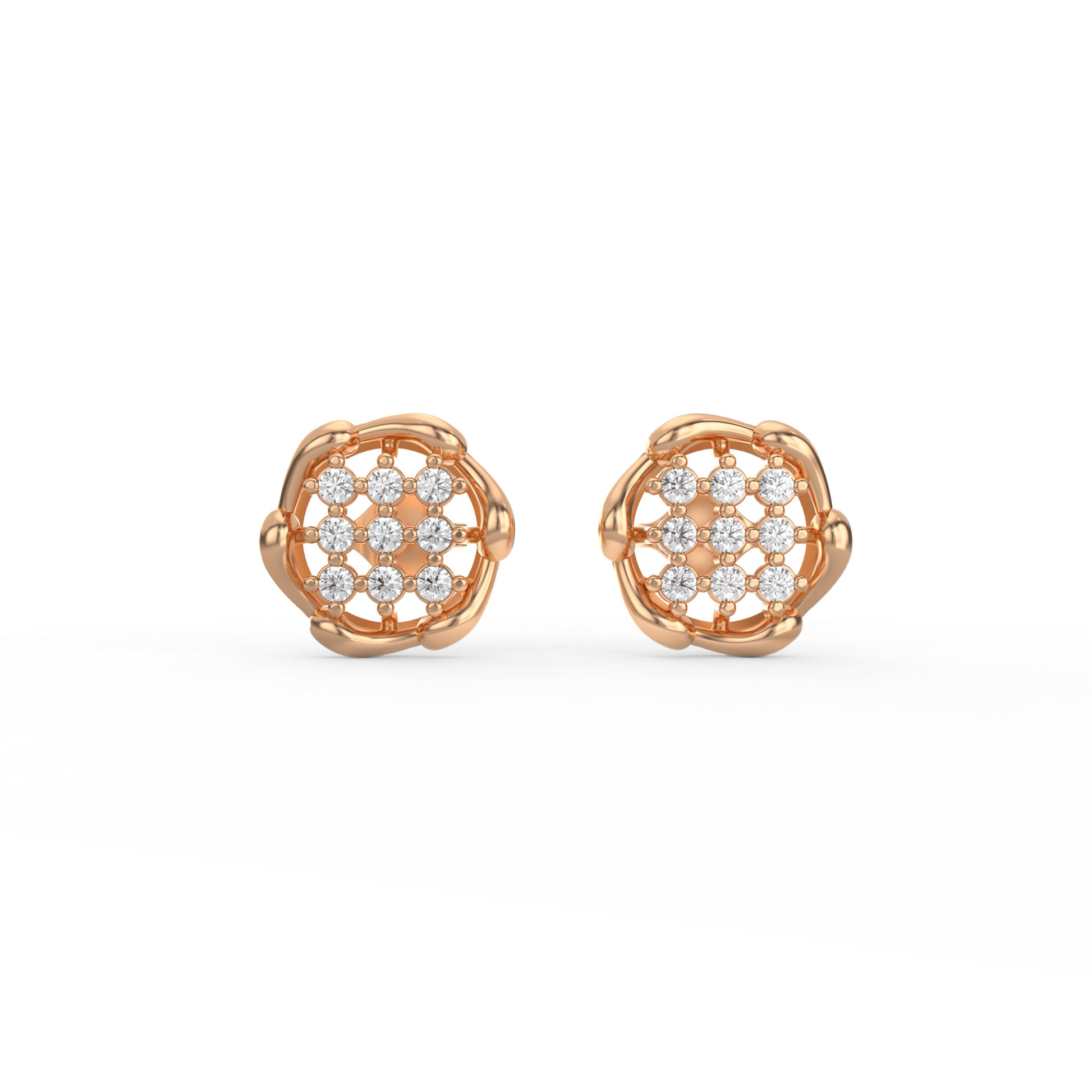 14 Kt Yellow Gold Diamond Earring