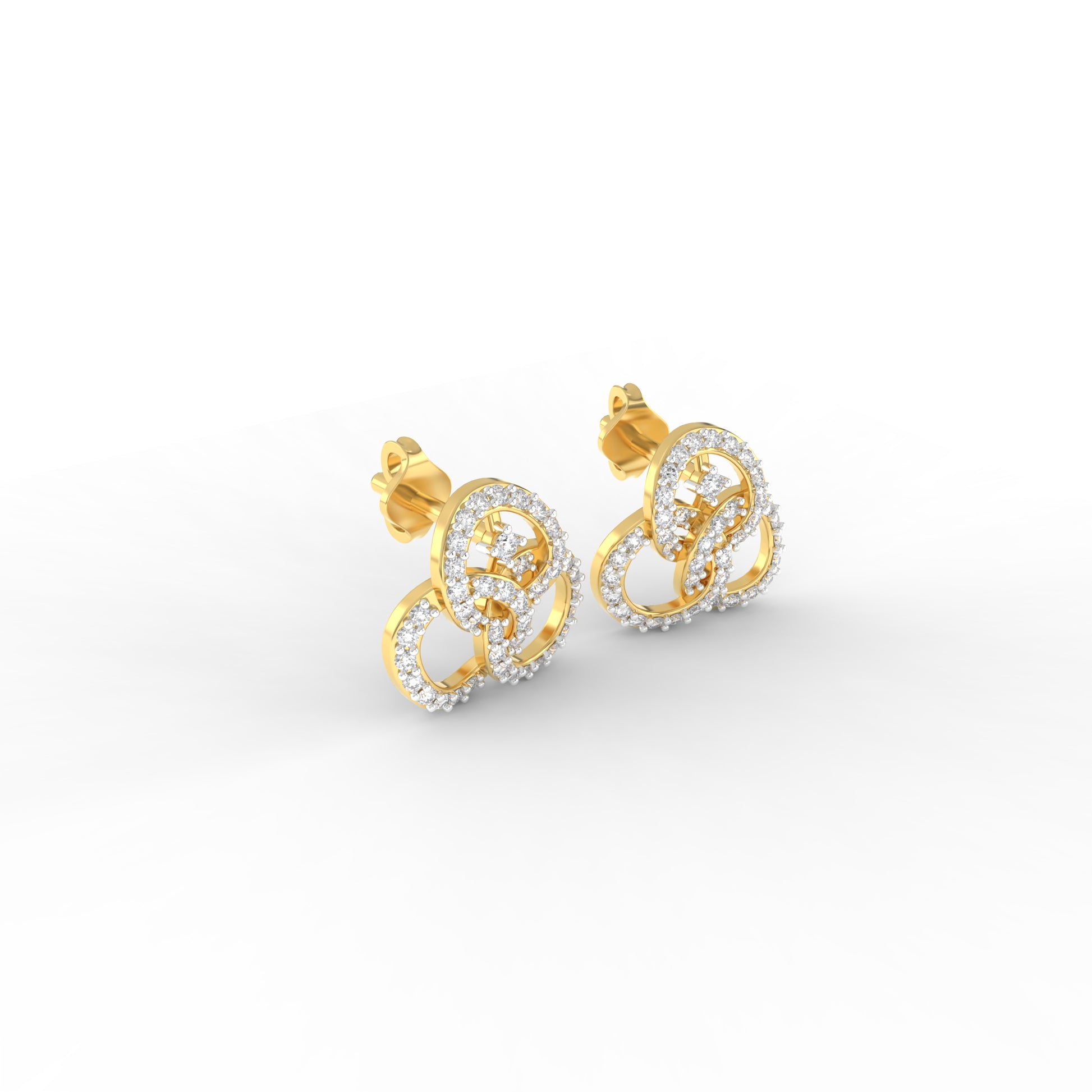 14 Kt Yellow Gold Diamond Earring