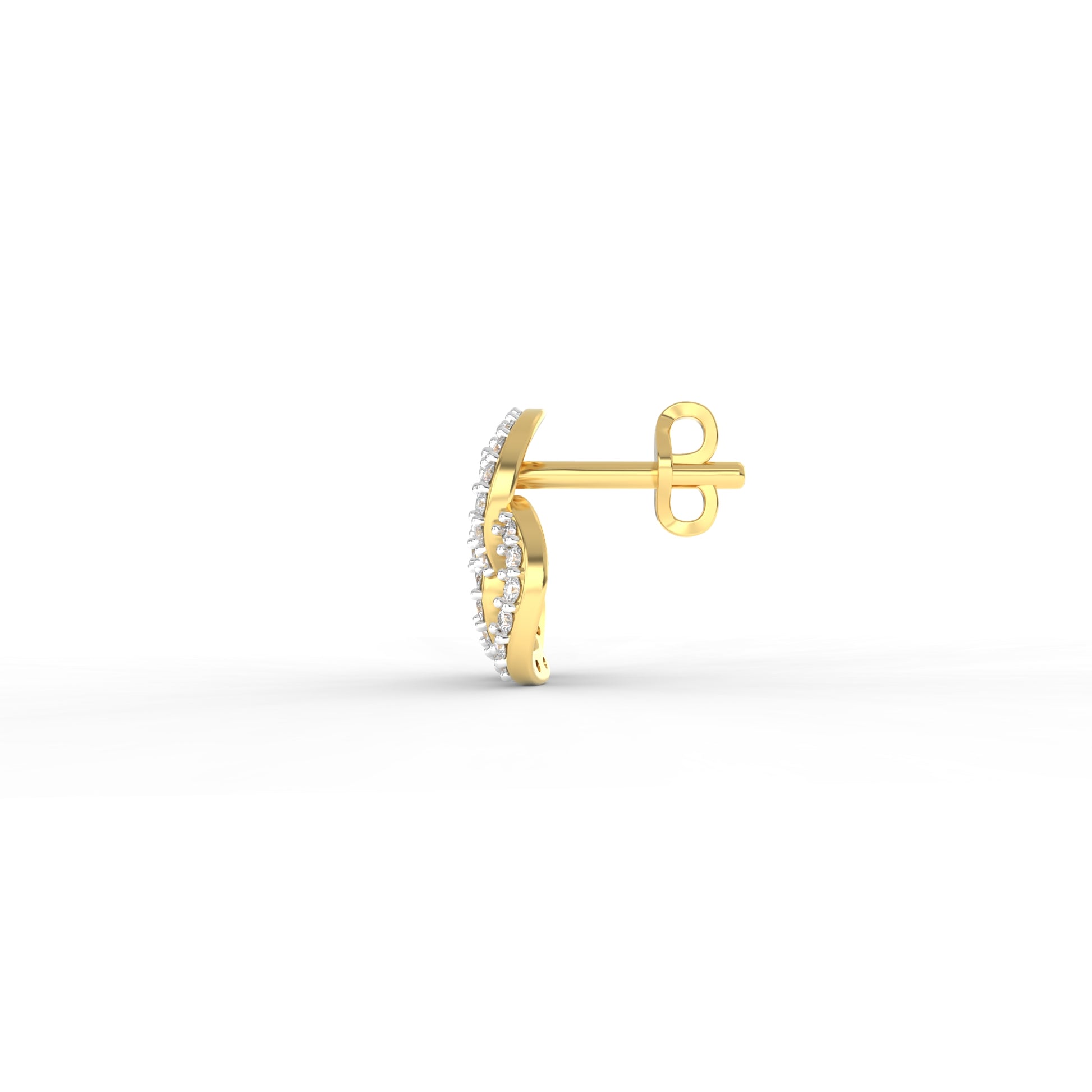 14 Kt Yellow Gold Diamond Earring