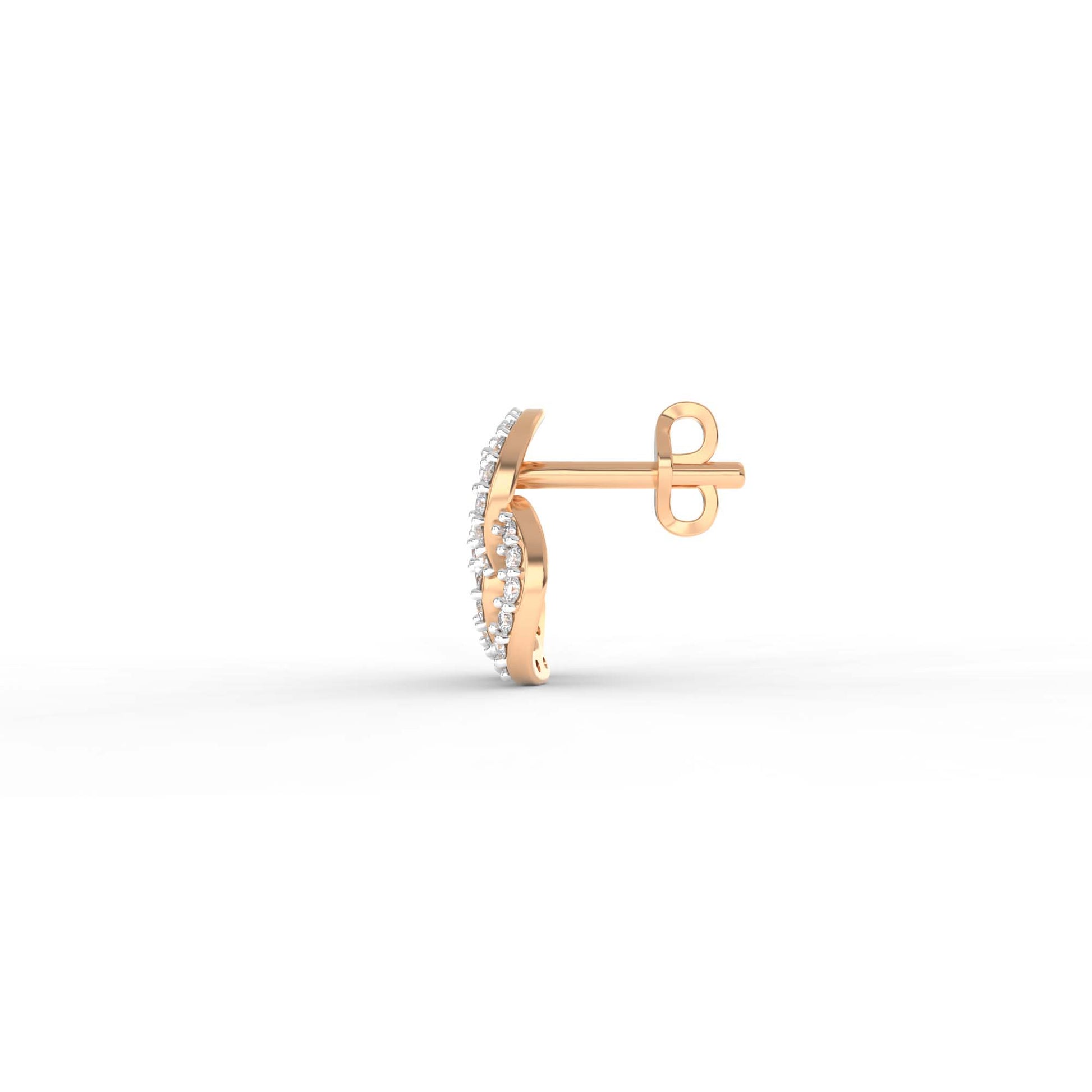 14 Kt Yellow Gold Diamond Earring