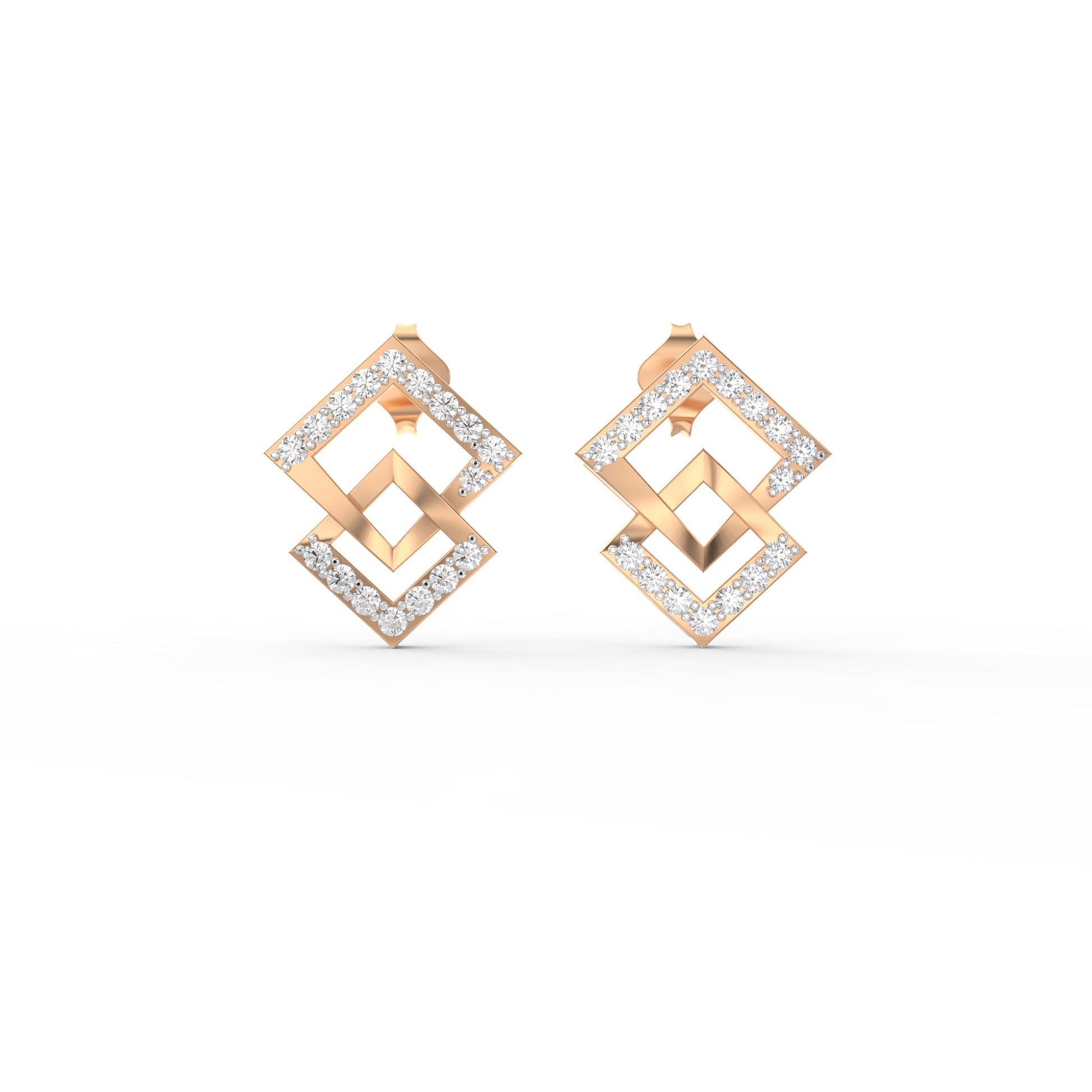 14 Kt Yellow Gold Diamond Earring