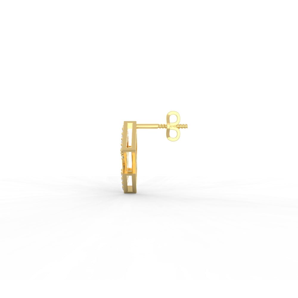 14 Kt Yellow Gold Diamond Earring