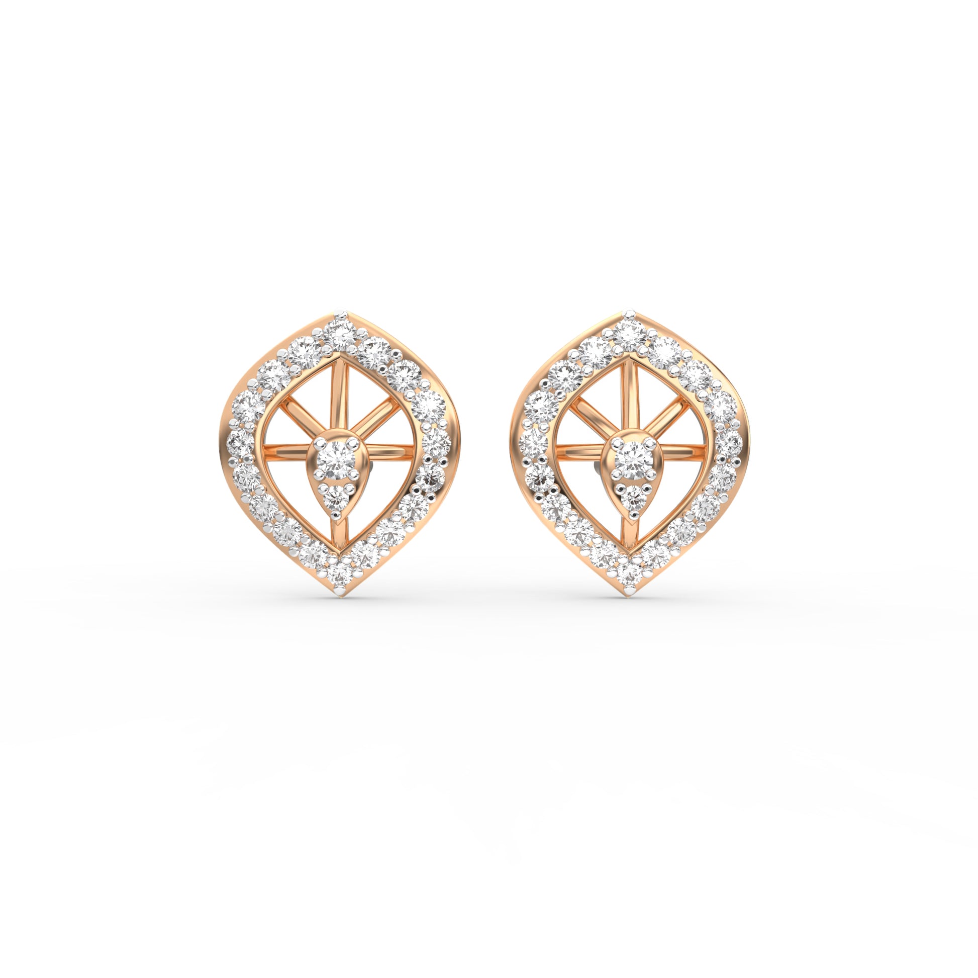 14 Kt Yellow Gold Diamond Earring