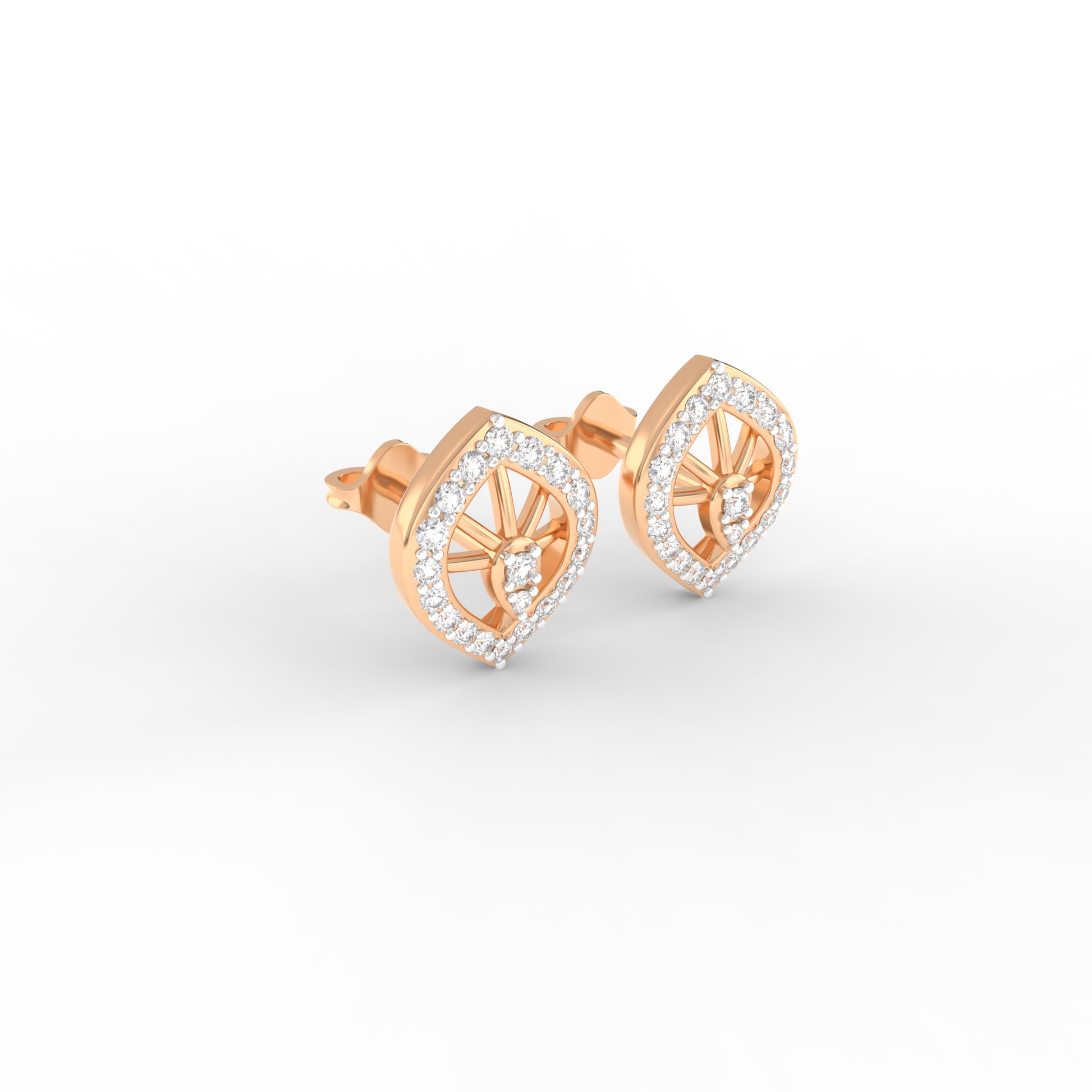 14 Kt Yellow Gold Diamond Earring