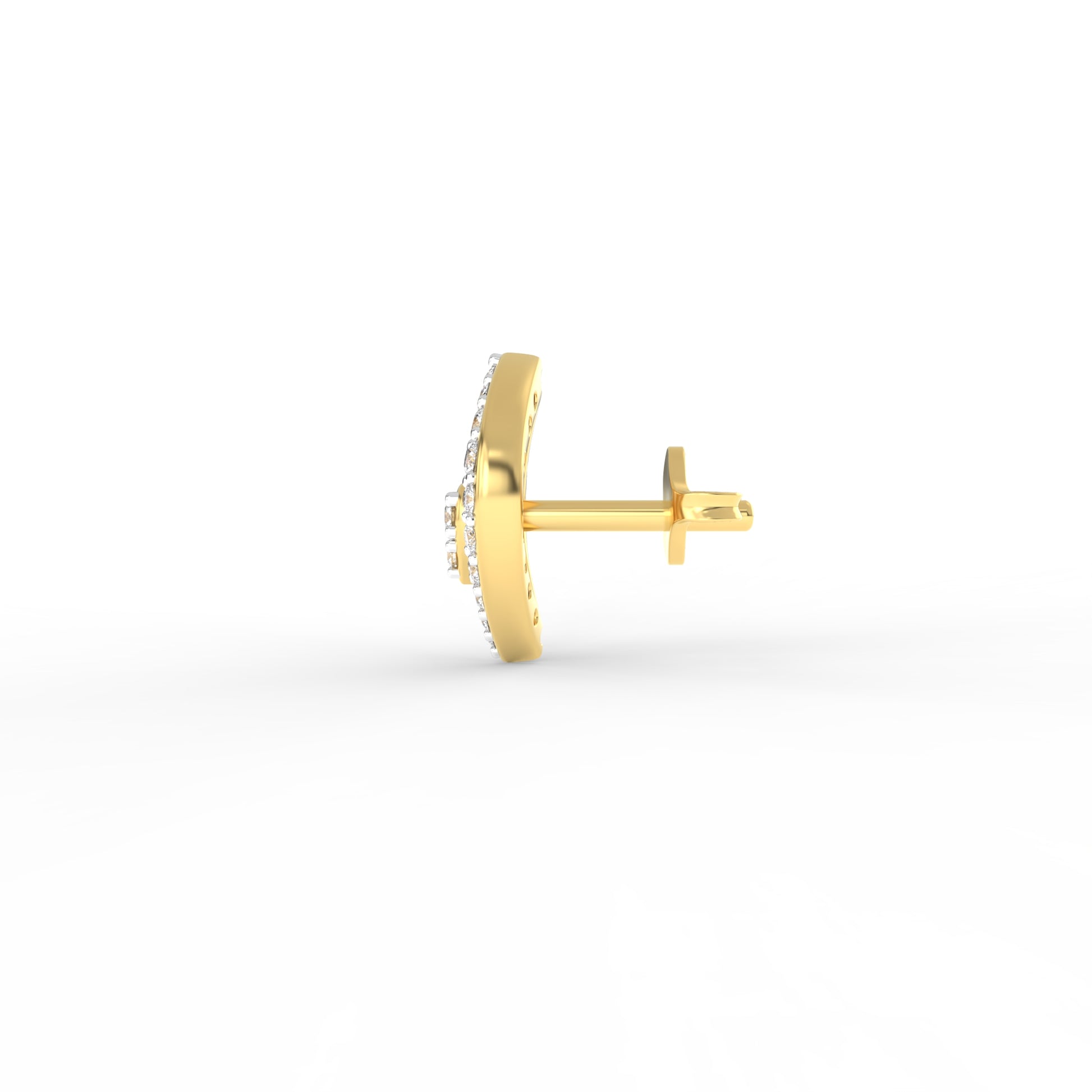 14 Kt Yellow Gold Diamond Earring