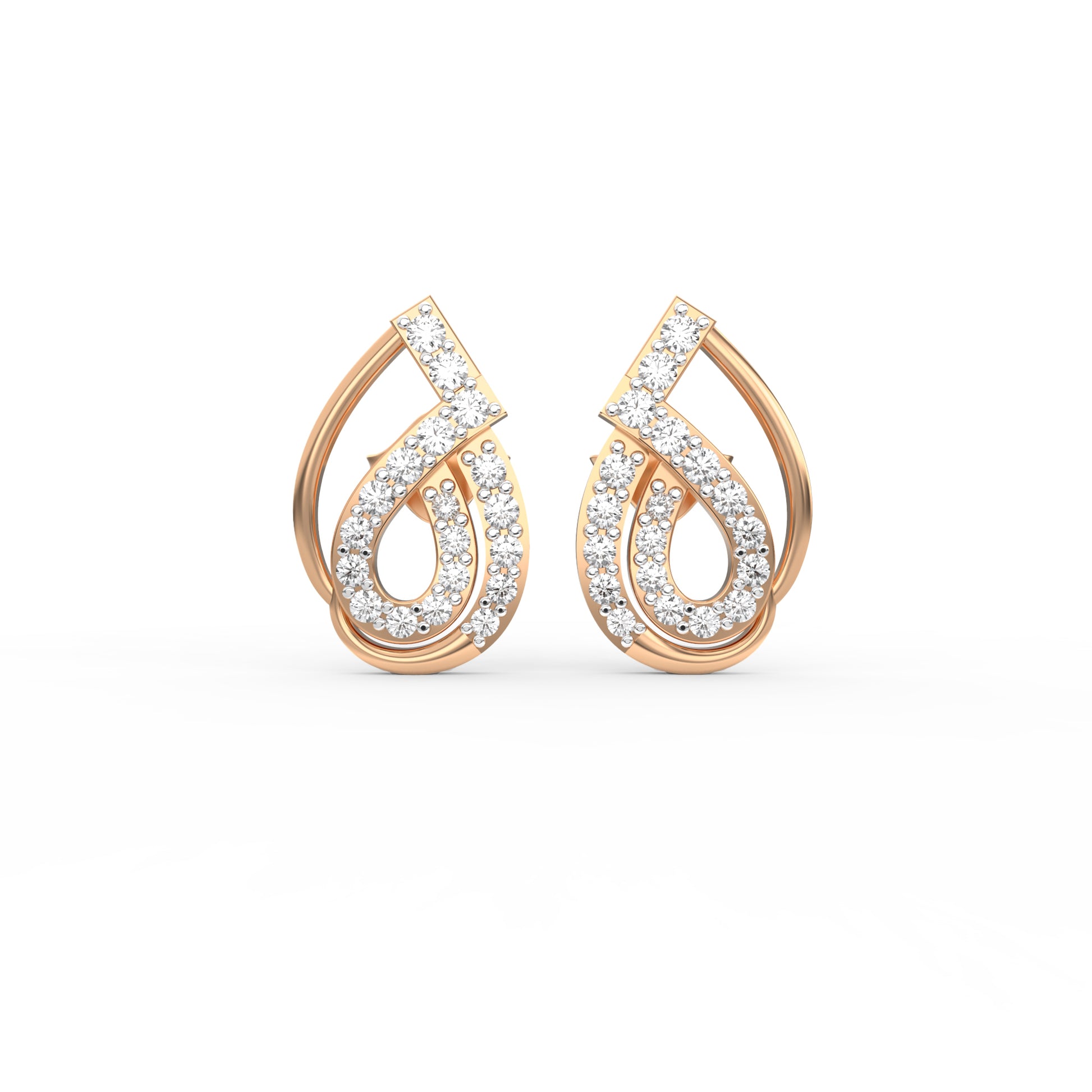 14 Kt Yellow Gold Diamond Earring