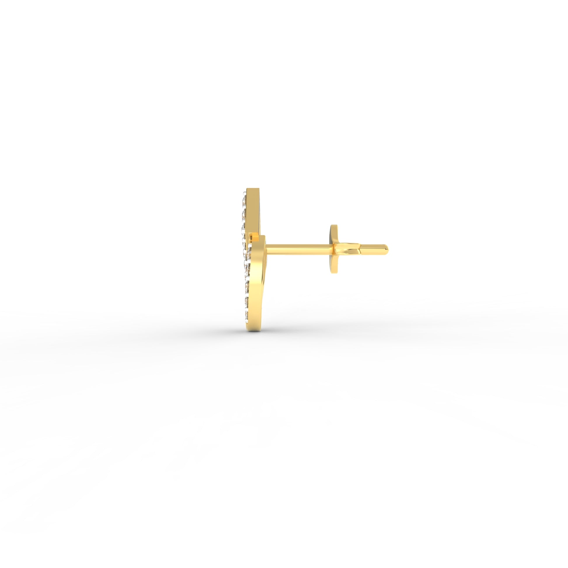 14 Kt Yellow Gold Diamond Earring