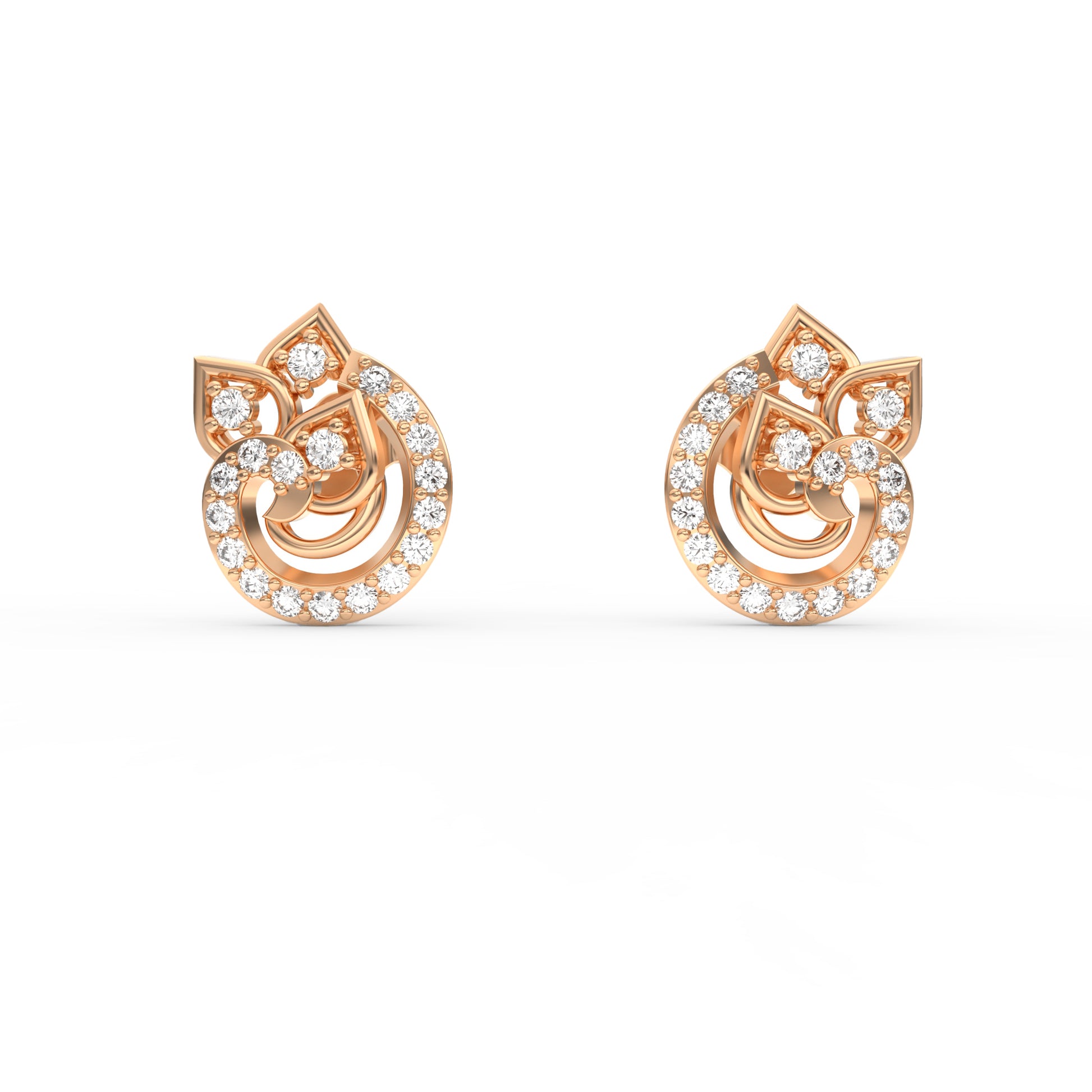 14 Kt Yellow Gold Diamond Earring