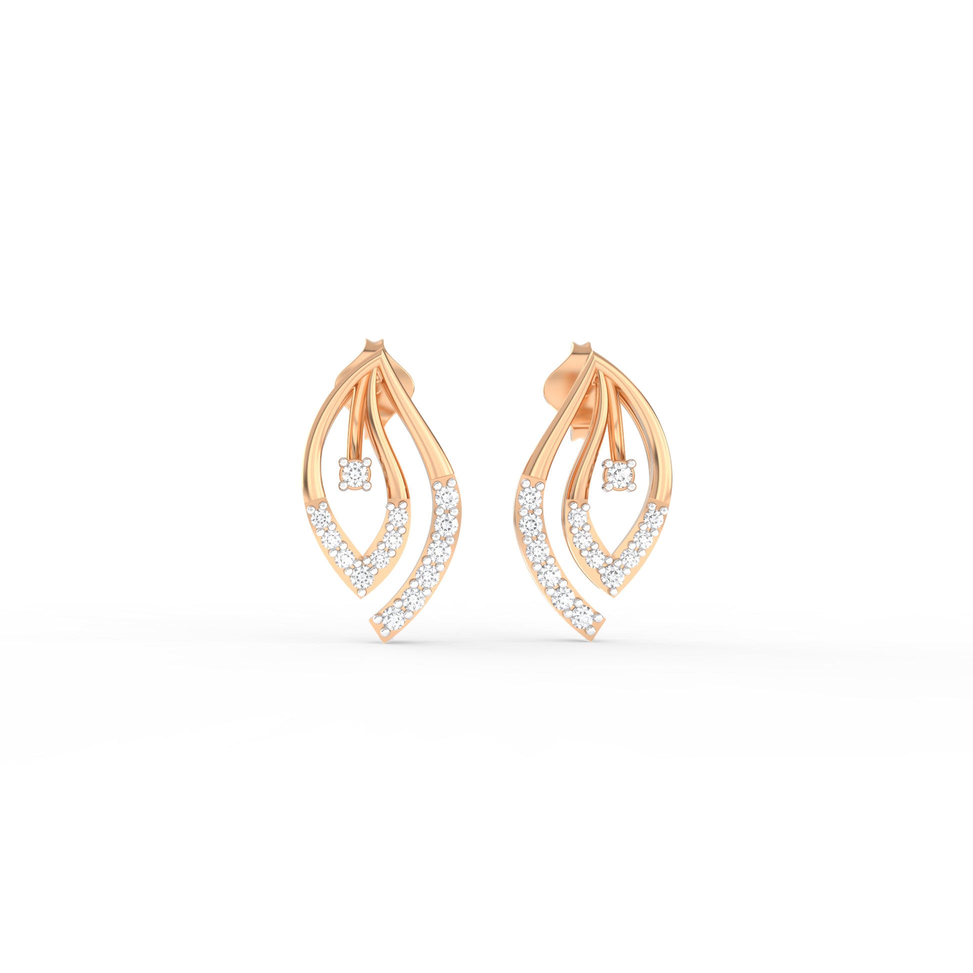 14 Kt Yellow Gold Diamond Earring