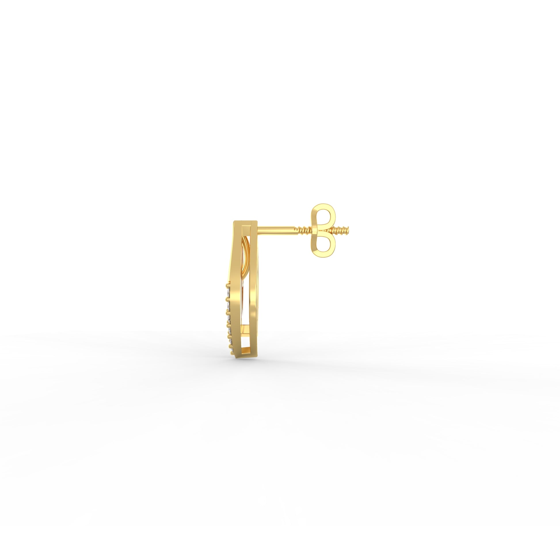 14 Kt Yellow Gold Diamond Earring