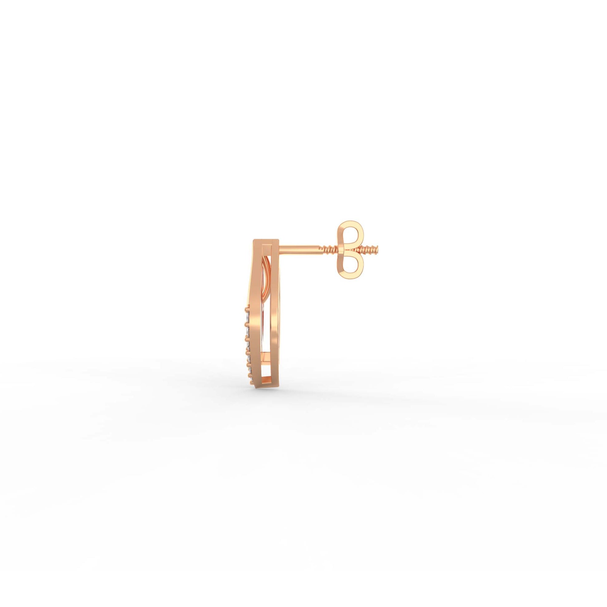 14 Kt Yellow Gold Diamond Earring