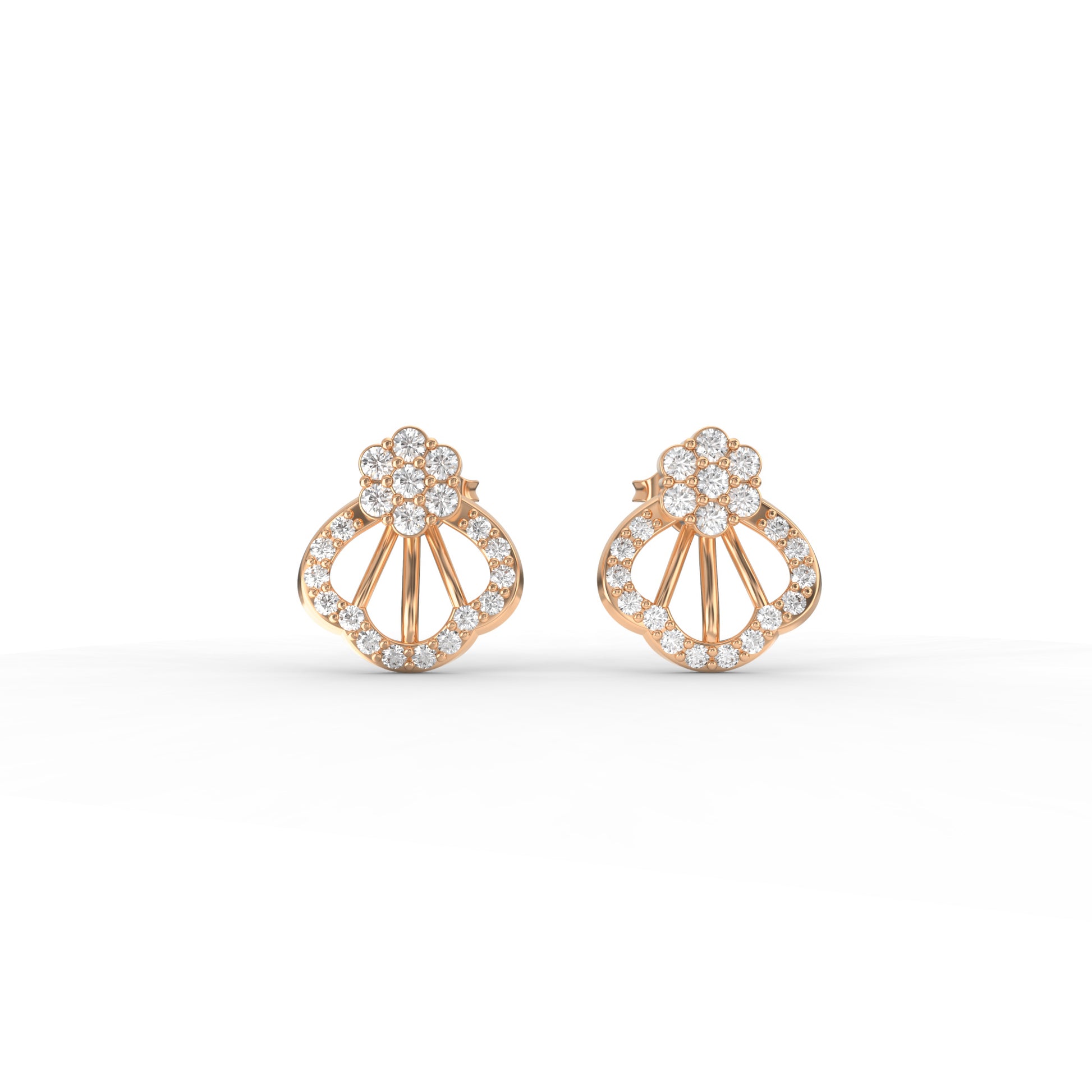 14 Kt Yellow Gold Diamond Earring