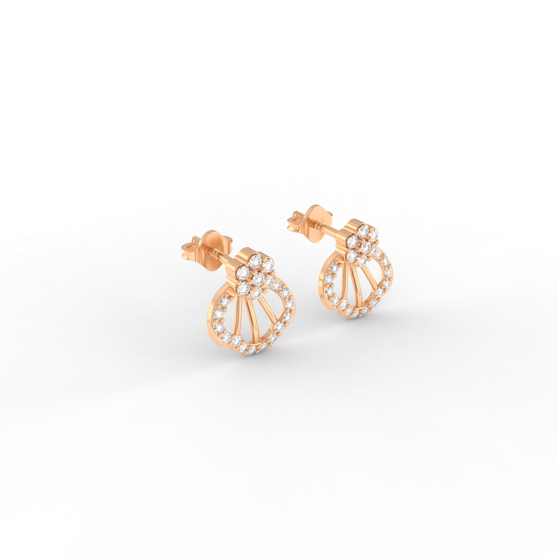 14 Kt Yellow Gold Diamond Earring