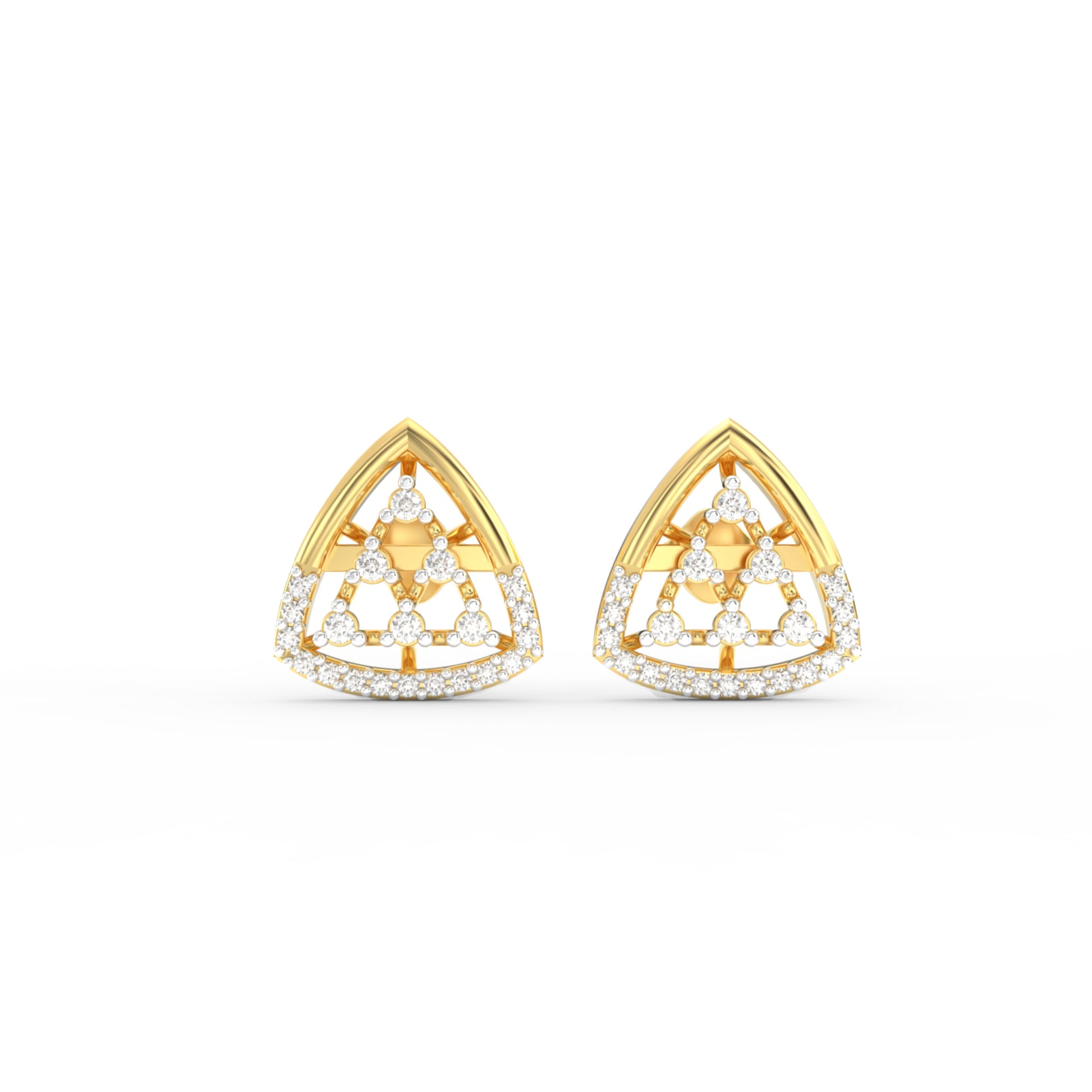 14 Kt Yellow Gold Diamond Earring