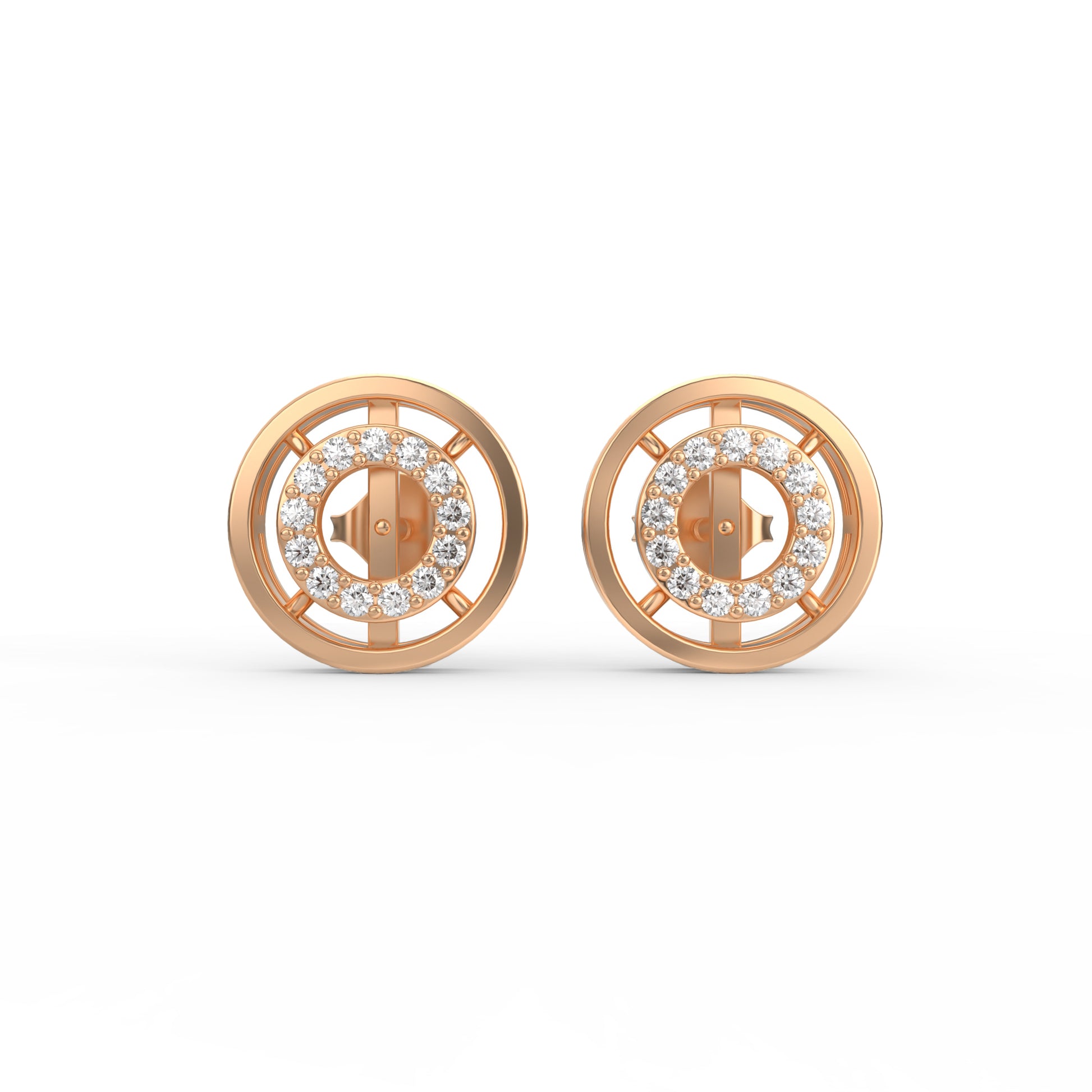 14 Kt Yellow Gold Diamond Earring