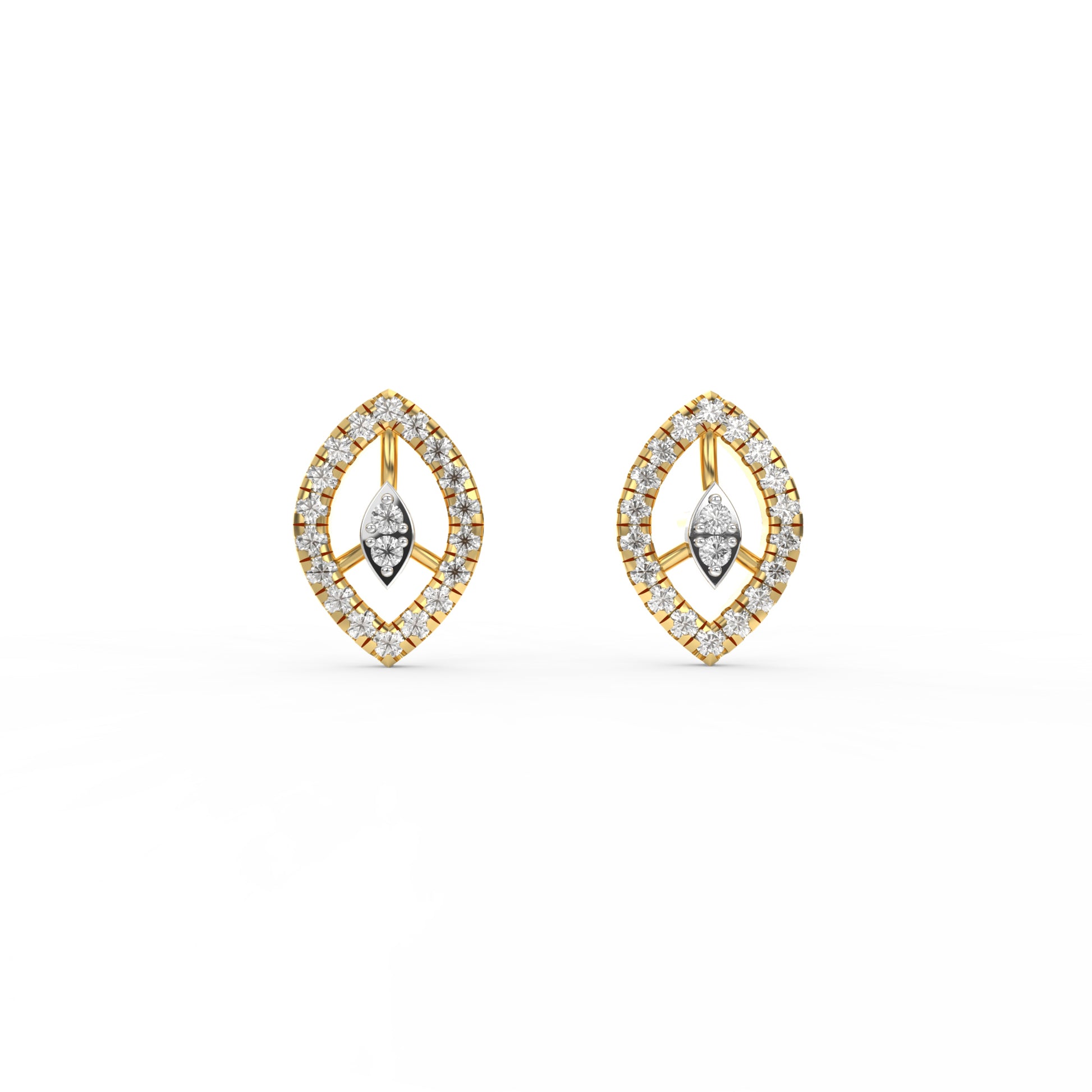 14 Kt Yellow Gold Diamond Earring