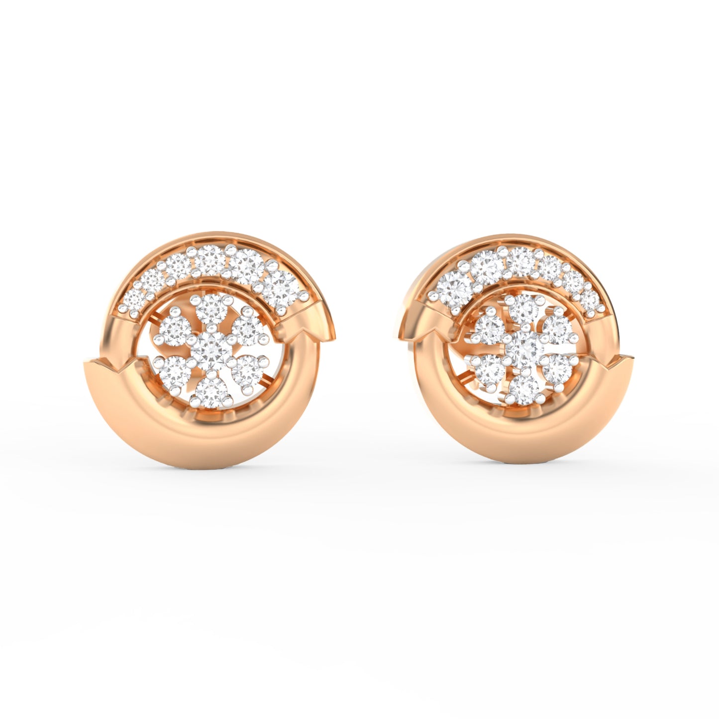 Floral design Diamond Earring