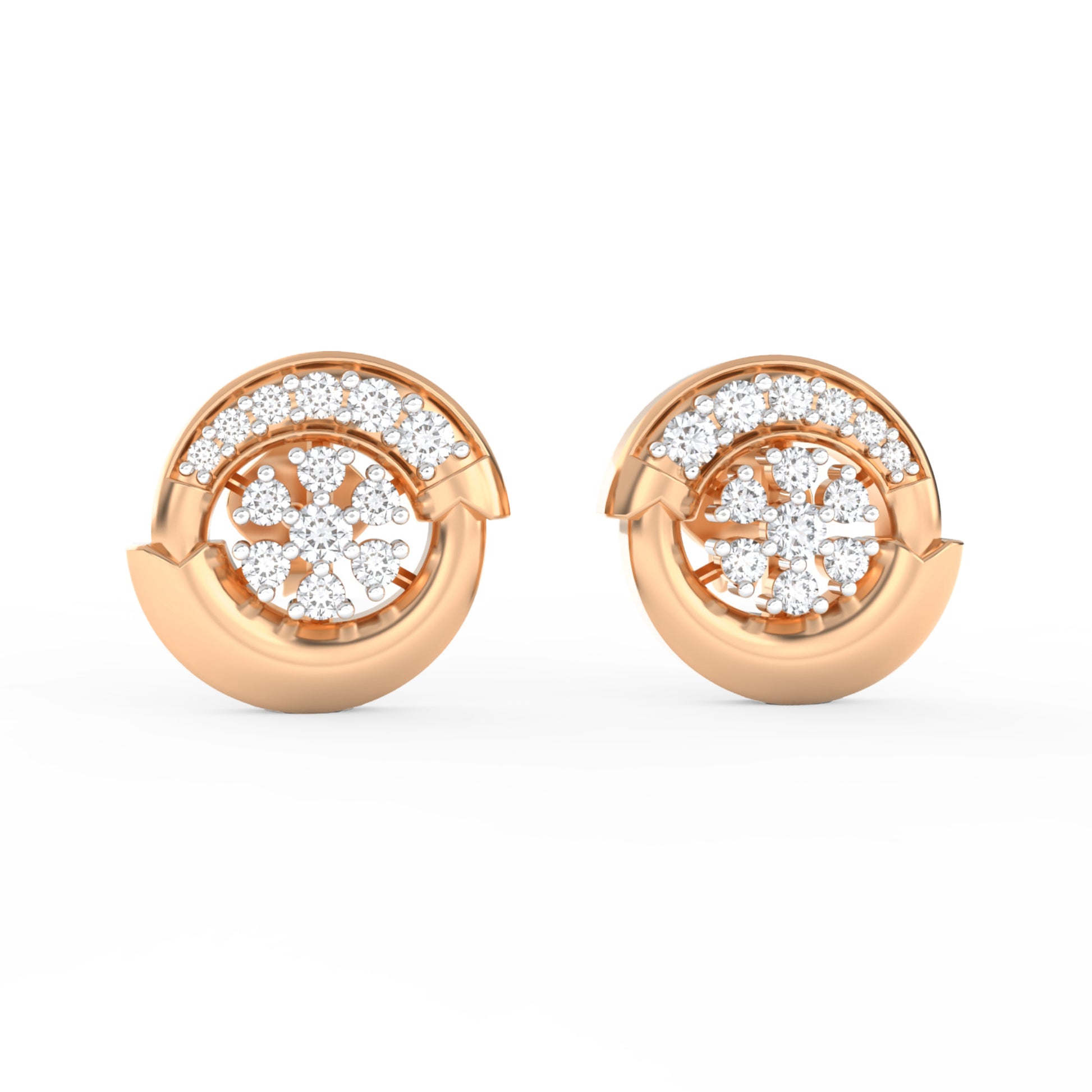 14 Kt Yellow Gold Diamond Earring