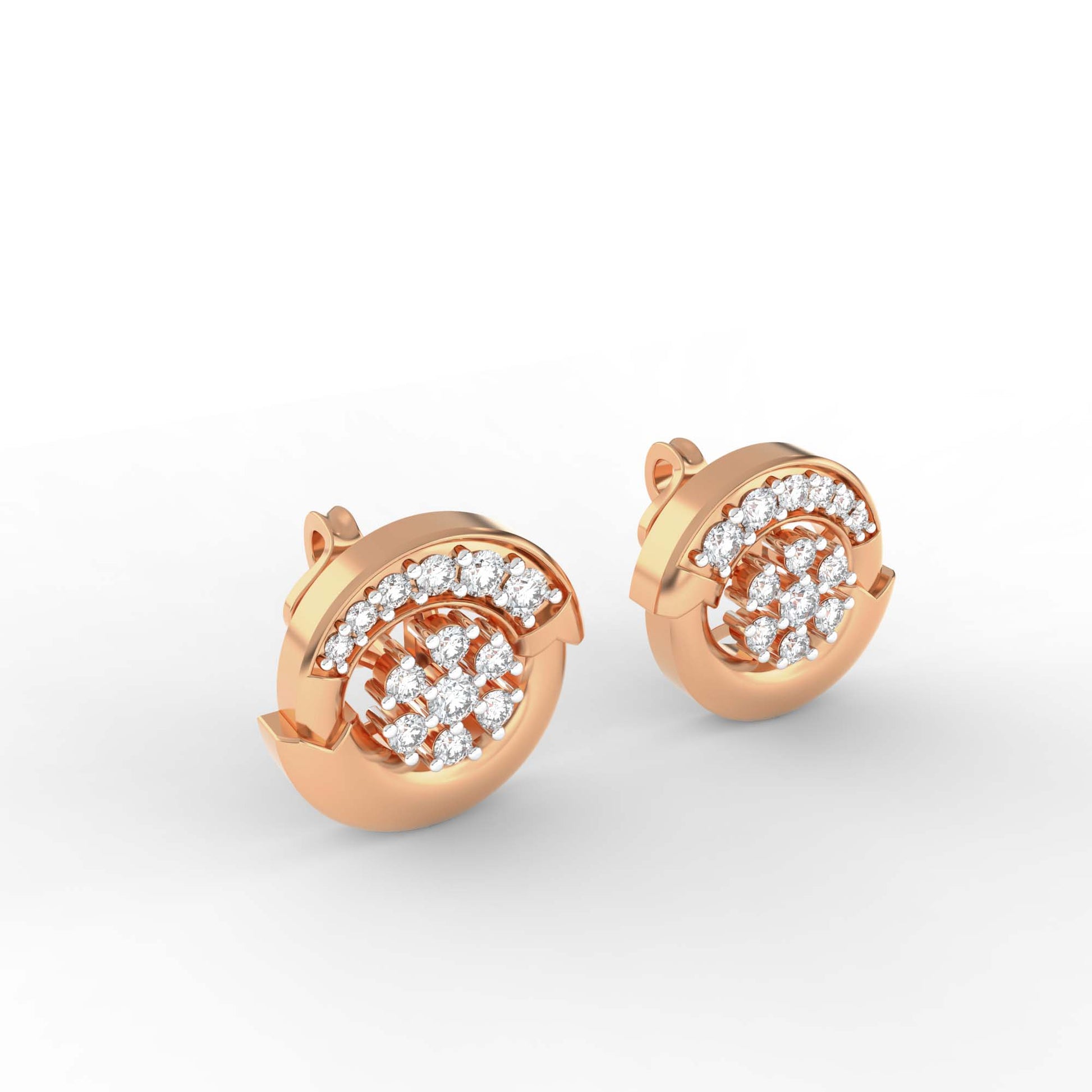 14 Kt Yellow Gold Diamond Earring