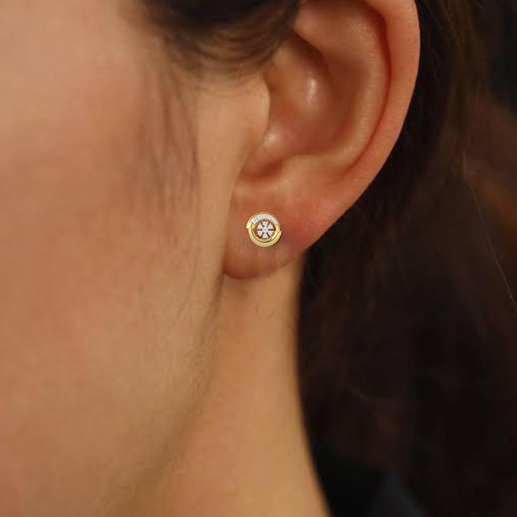 Floral design Diamond Earring