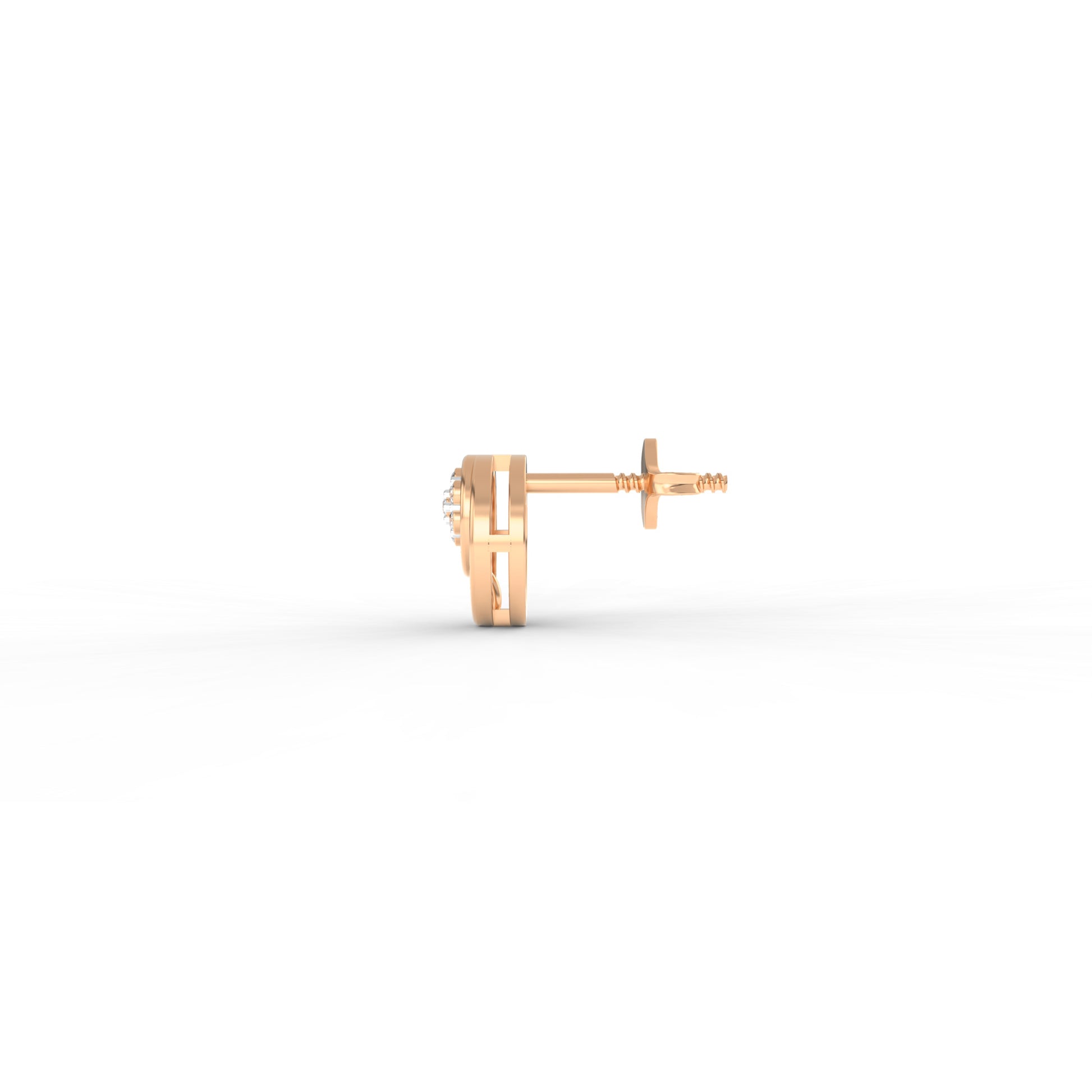 14 Kt Yellow Gold Diamond Earring