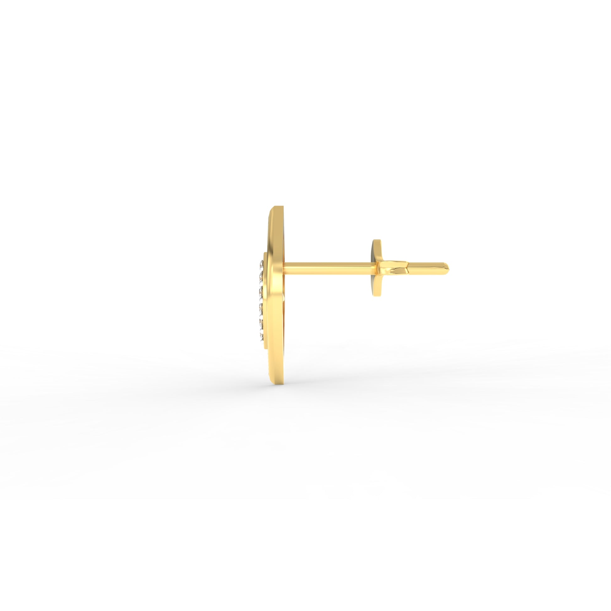 14 Kt Yellow Gold Diamond Earring