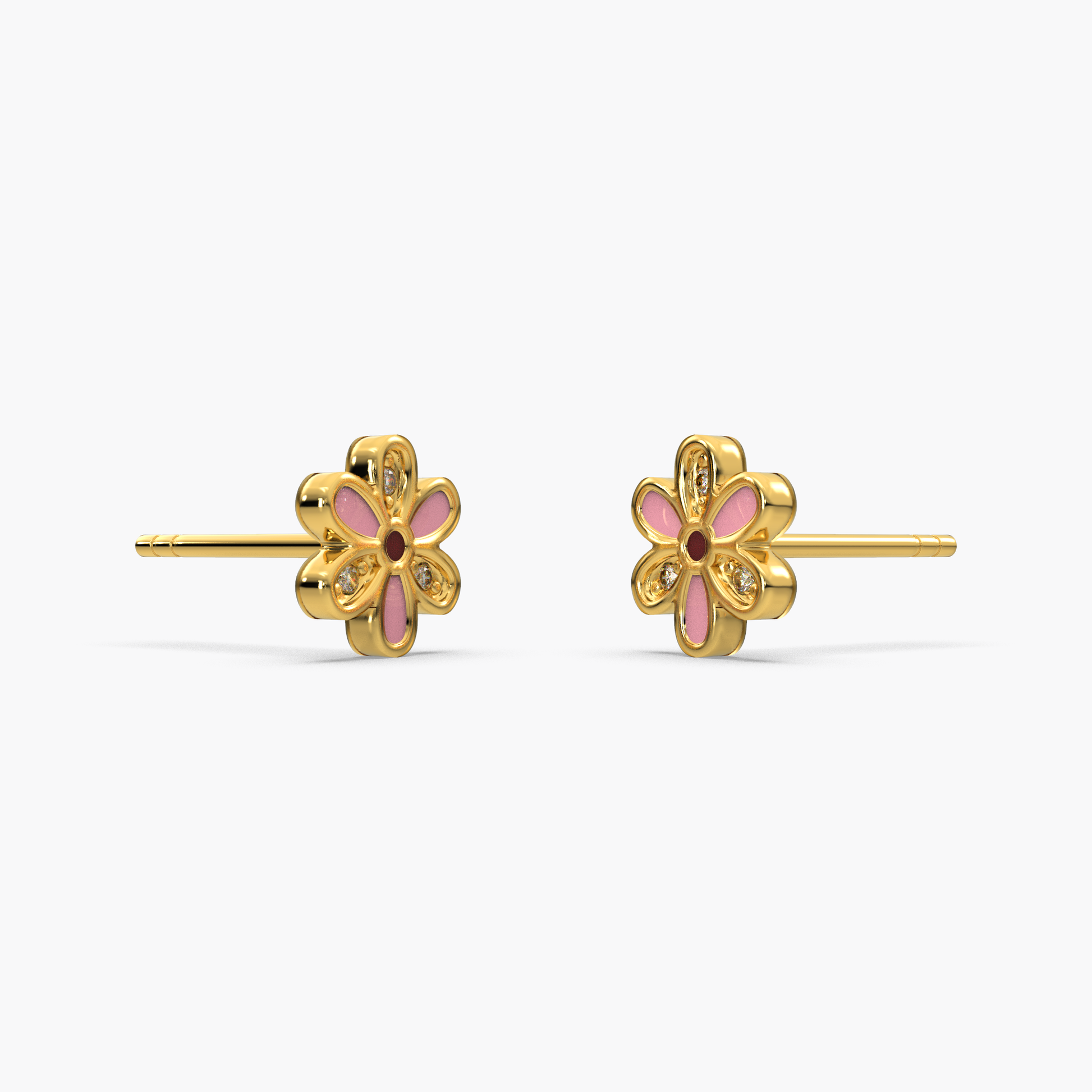 14 Kt Yellow Gold Diamond Earring