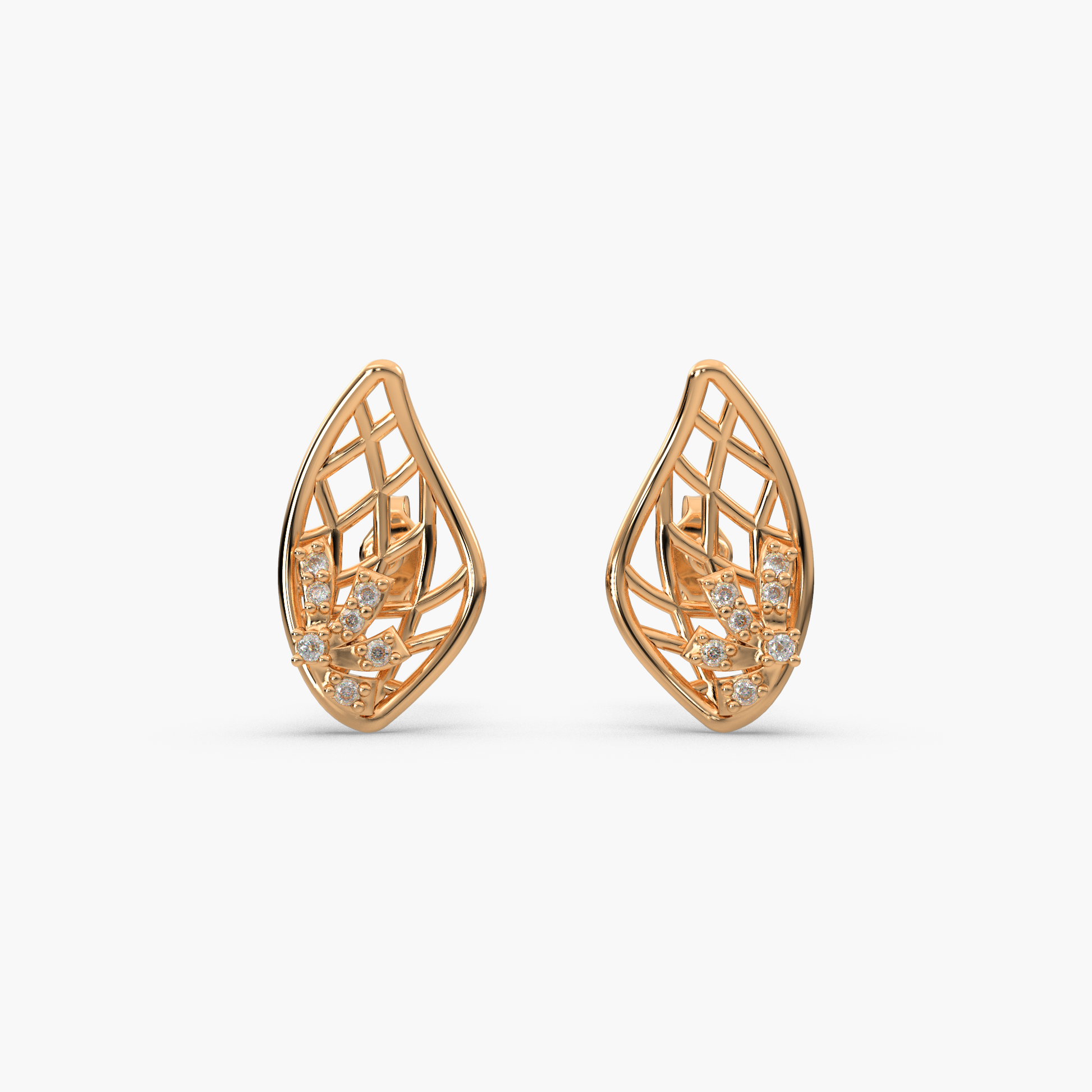 14 Kt Yellow Gold Diamond Earring