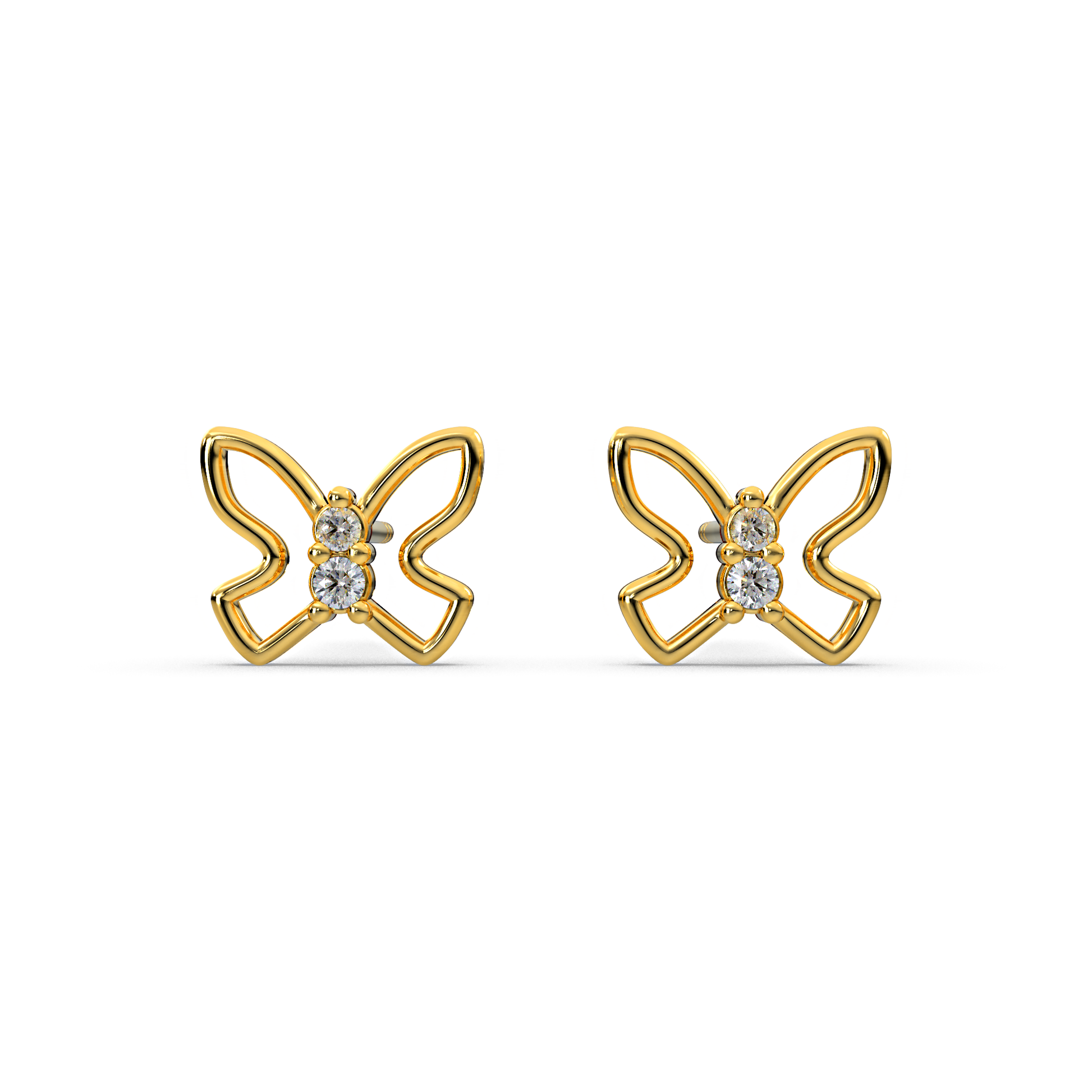 14 Kt Yellow Gold Diamond Earring