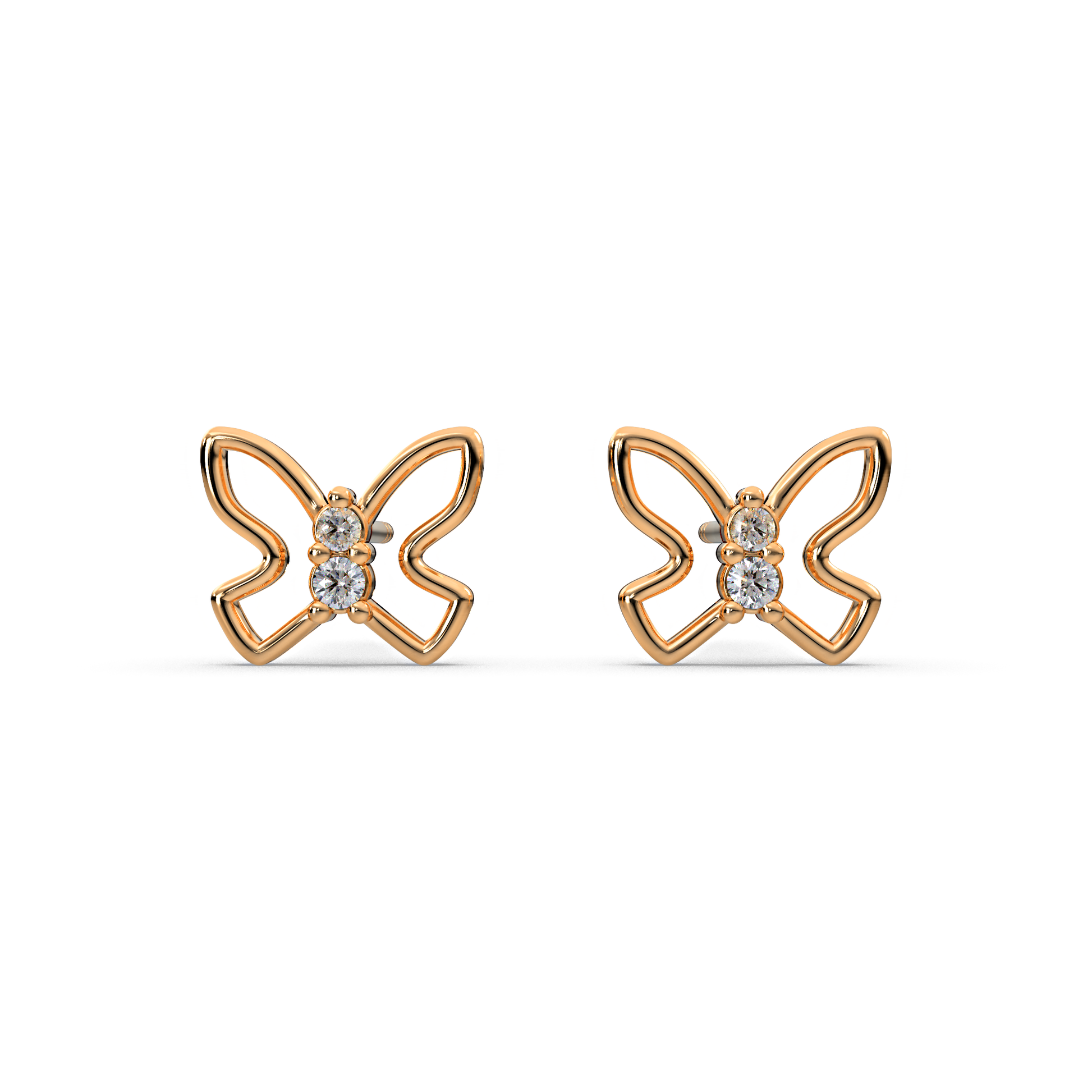 14 Kt Yellow Gold Diamond Earring