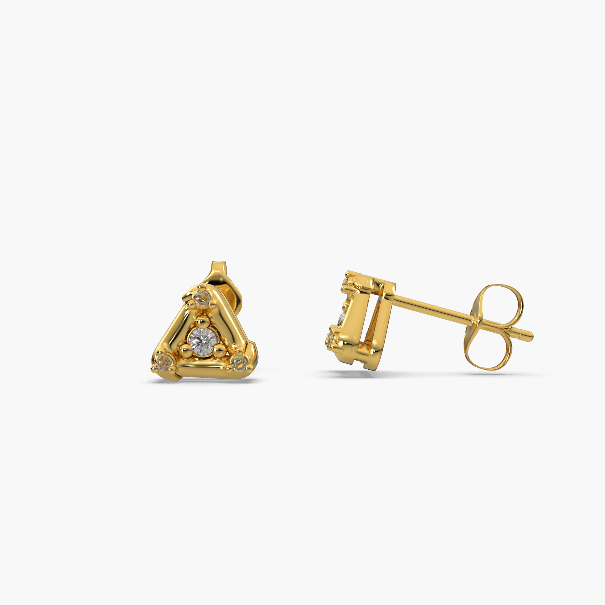 14 Kt Yellow Gold Diamond Earring